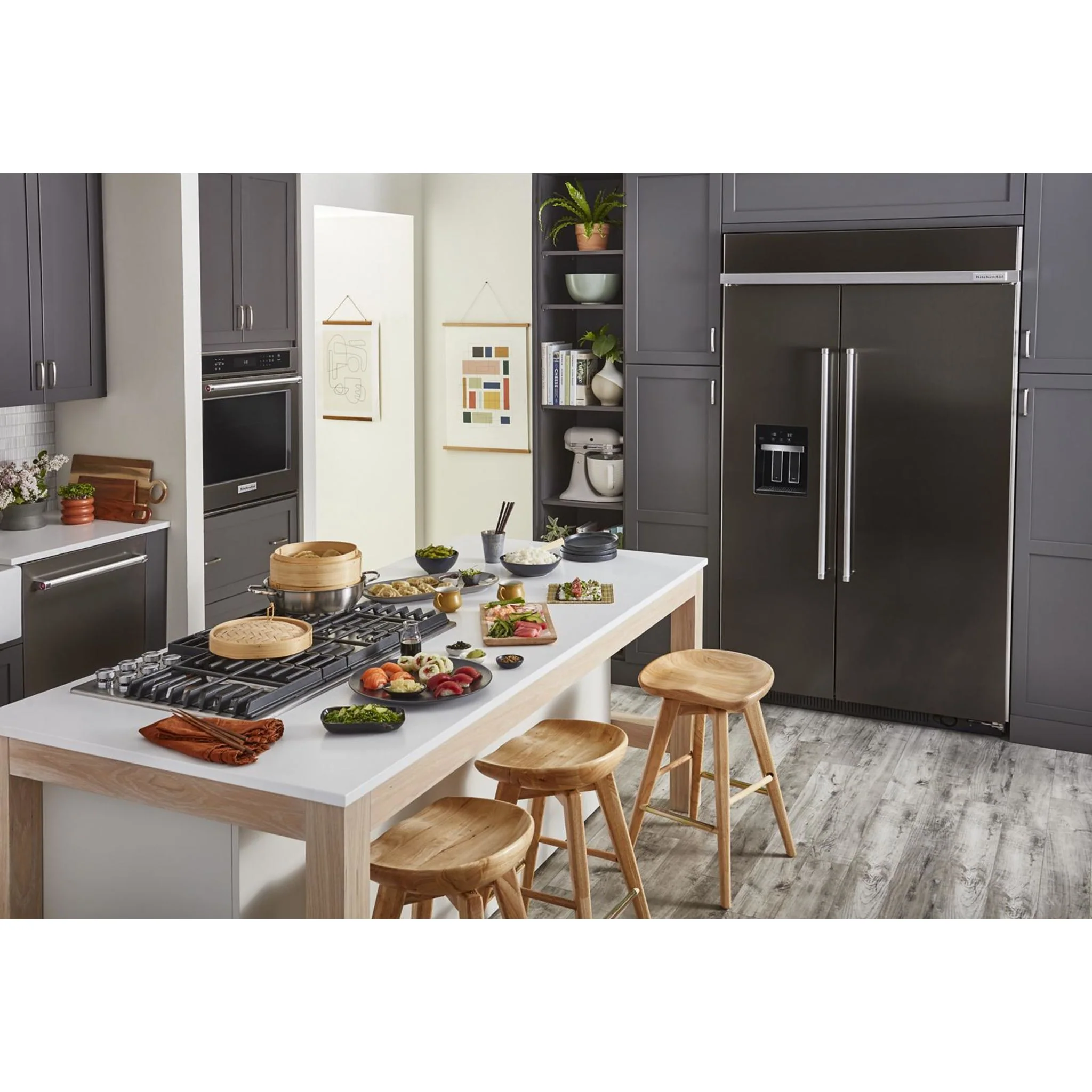 KitchenAid 29.4 cu.ft. 48" Built-In Side-by-Side Refrigerator with Ice and Water Dispenser - Black Stainless Steel with PrintShield™ Finish (KBSD708MBS) - Image 22