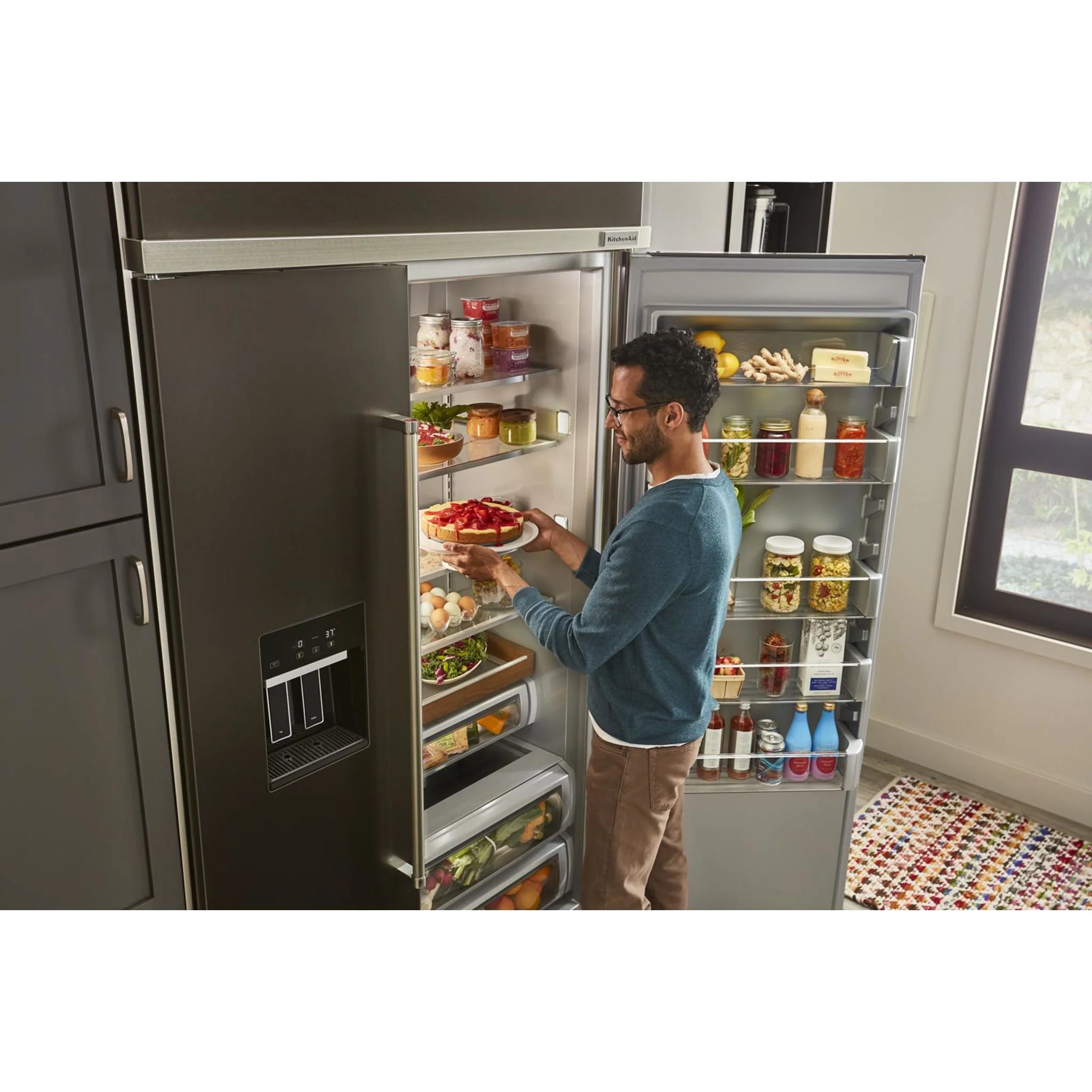 KitchenAid 29.4 cu.ft. 48" Built-In Side-by-Side Refrigerator with Ice and Water Dispenser - Black Stainless Steel with PrintShield™ Finish (KBSD708MBS) - Image 25