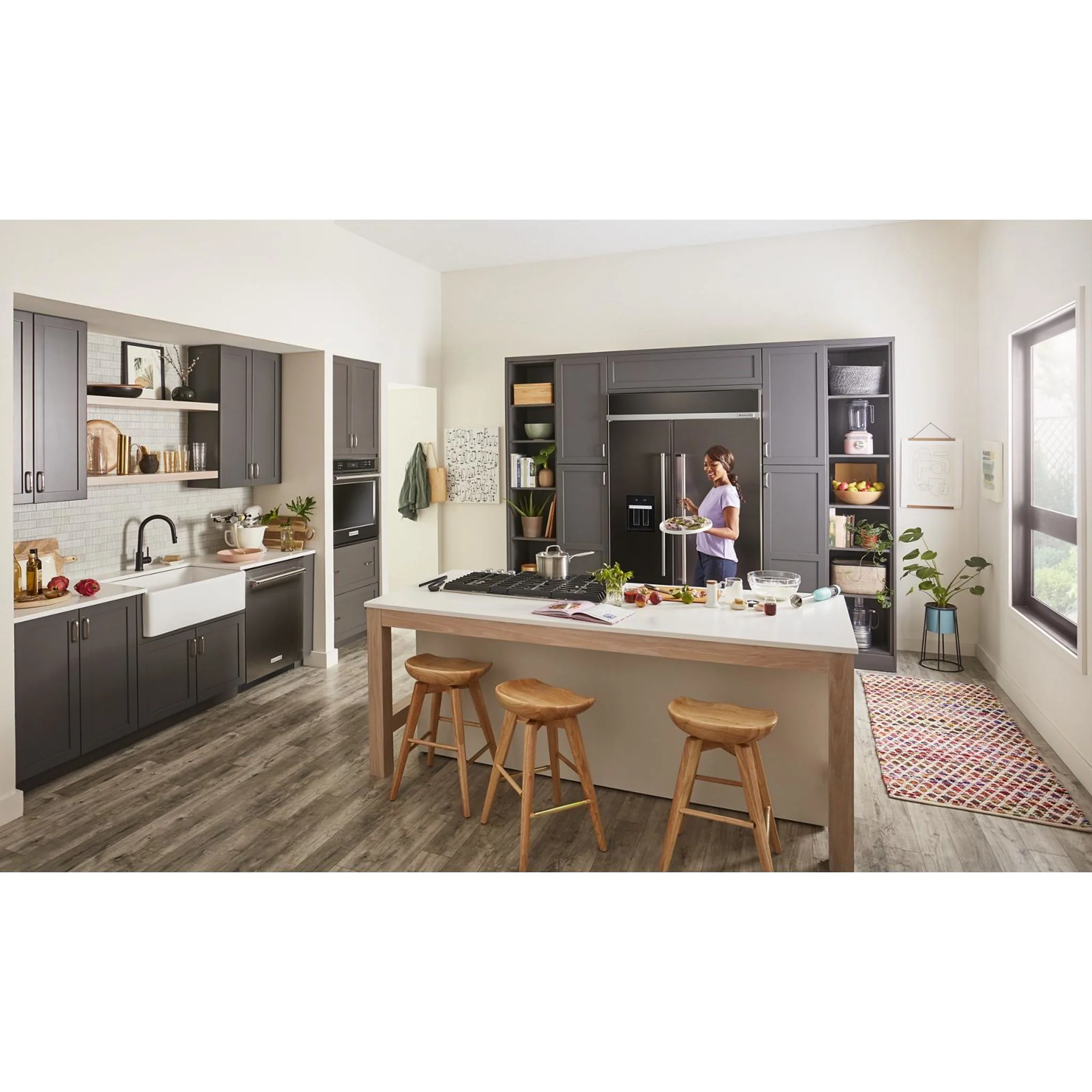 KitchenAid 29.4 cu.ft. 48" Built-In Side-by-Side Refrigerator with Ice and Water Dispenser - Black Stainless Steel with PrintShield™ Finish (KBSD708MBS) - Image 32