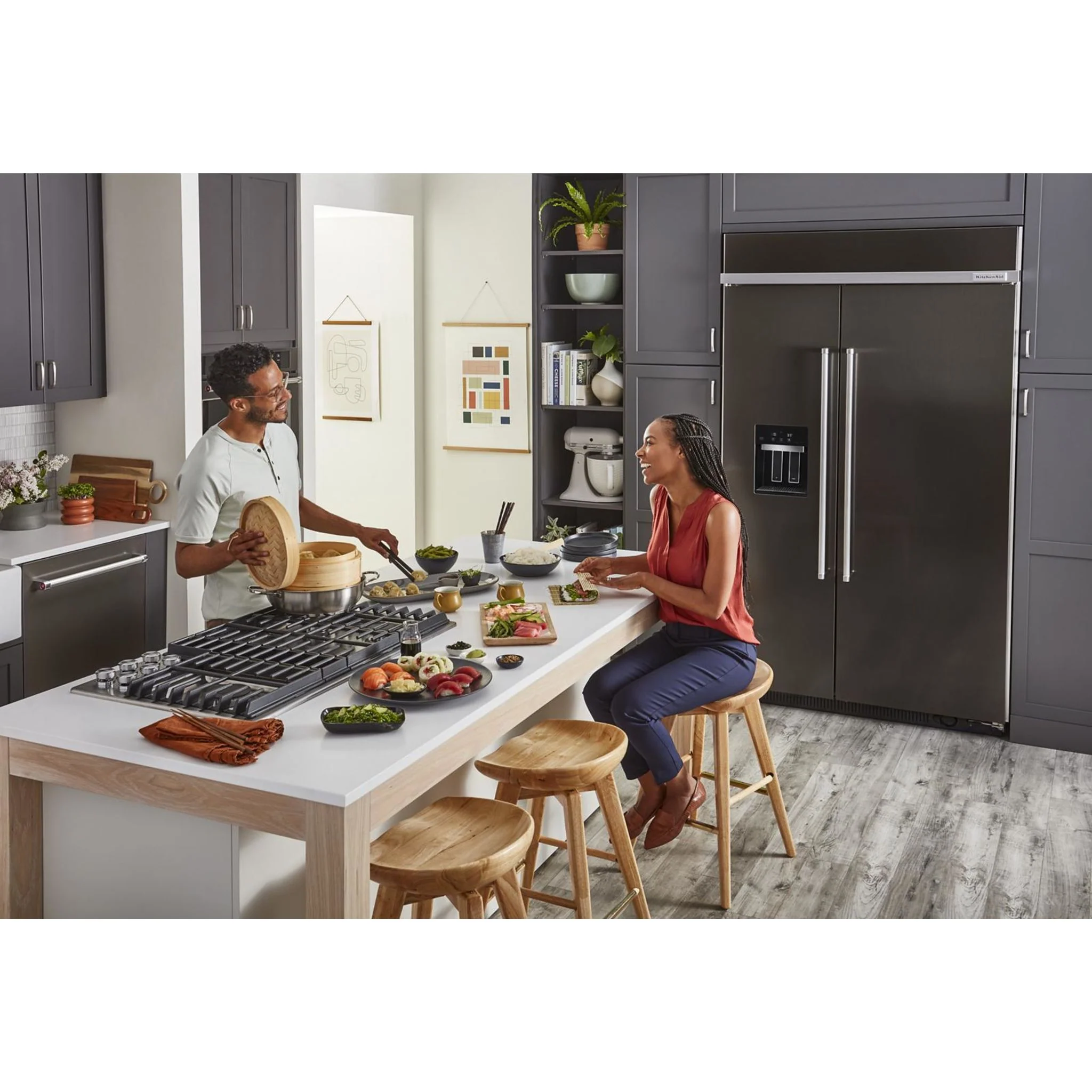 KitchenAid 29.4 cu.ft. 48" Built-In Side-by-Side Refrigerator with Ice and Water Dispenser - Black Stainless Steel with PrintShield™ Finish (KBSD708MBS) - Image 34