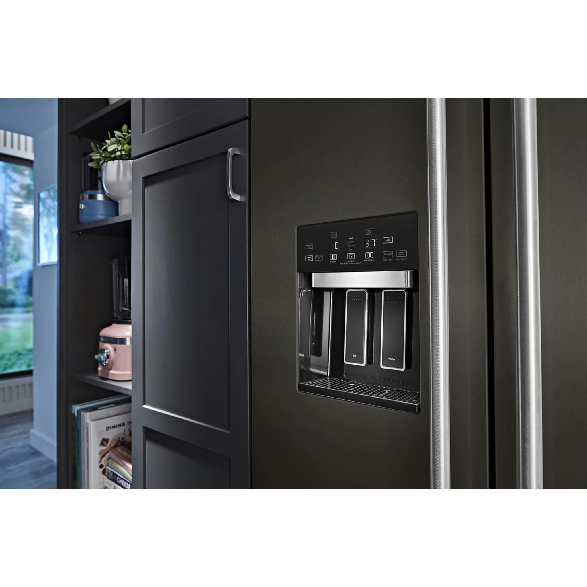 KitchenAid 29.4 cu.ft. 48" Built-In Side-by-Side Refrigerator with Ice and Water Dispenser - Black Stainless Steel with PrintShield™ Finish (KBSD708MBS) - Image 51