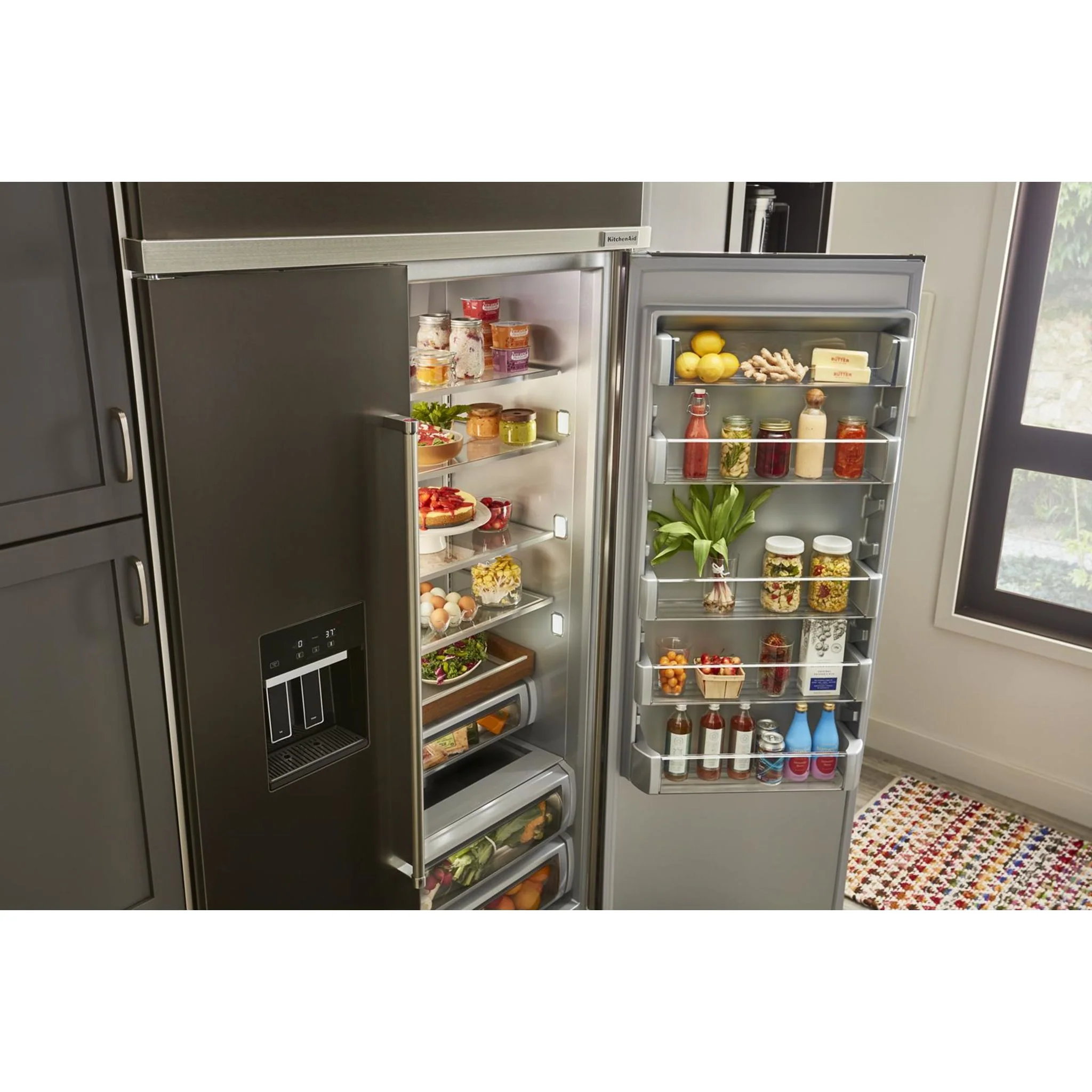KitchenAid 29.4 cu.ft. 48" Built-In Side-by-Side Refrigerator with Ice and Water Dispenser - Black Stainless Steel with PrintShield™ Finish (KBSD708MBS) - Image 55