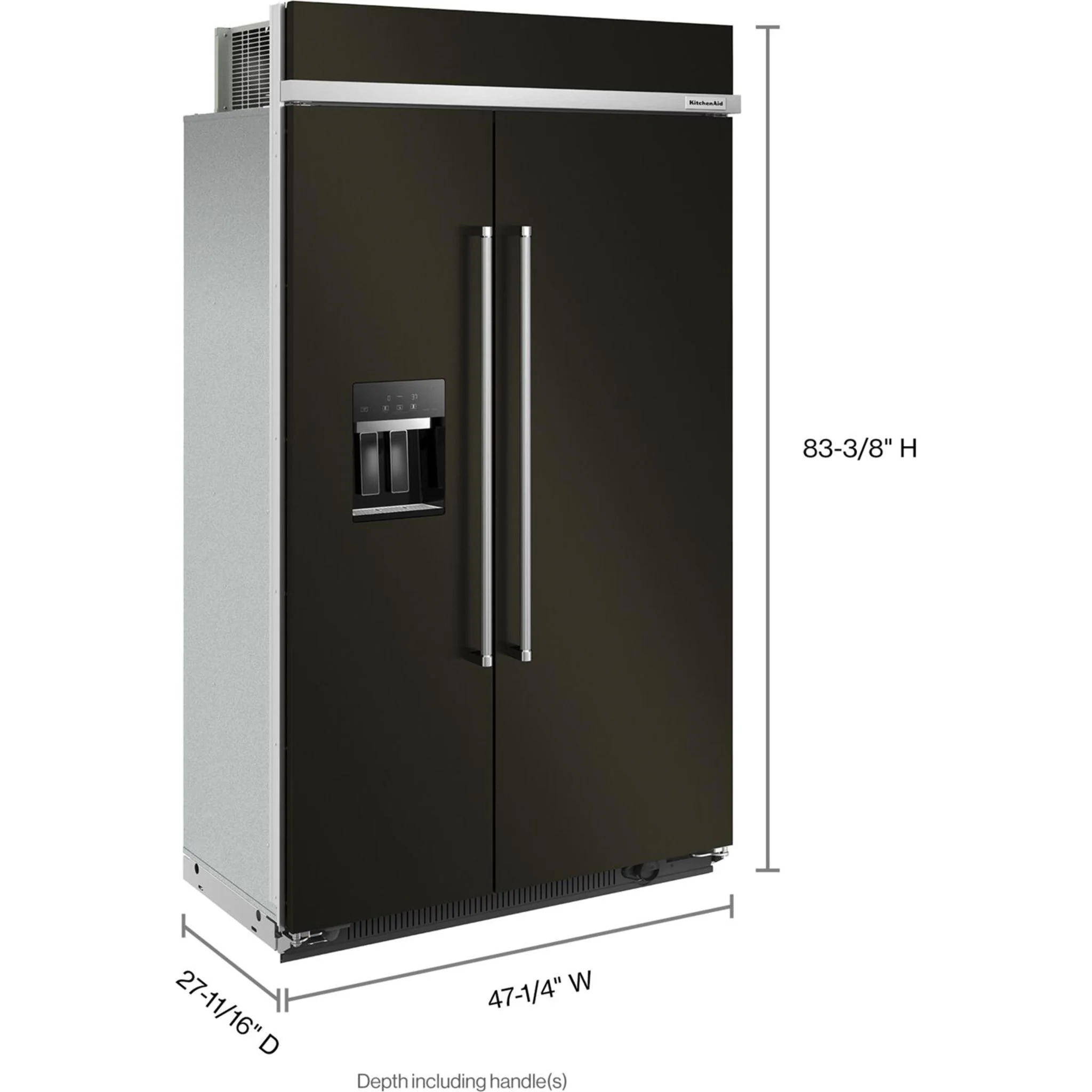 KitchenAid 29.4 cu.ft. 48" Built-In Side-by-Side Refrigerator with Ice and Water Dispenser - Black Stainless Steel with PrintShield™ Finish (KBSD708MBS) - Image 58
