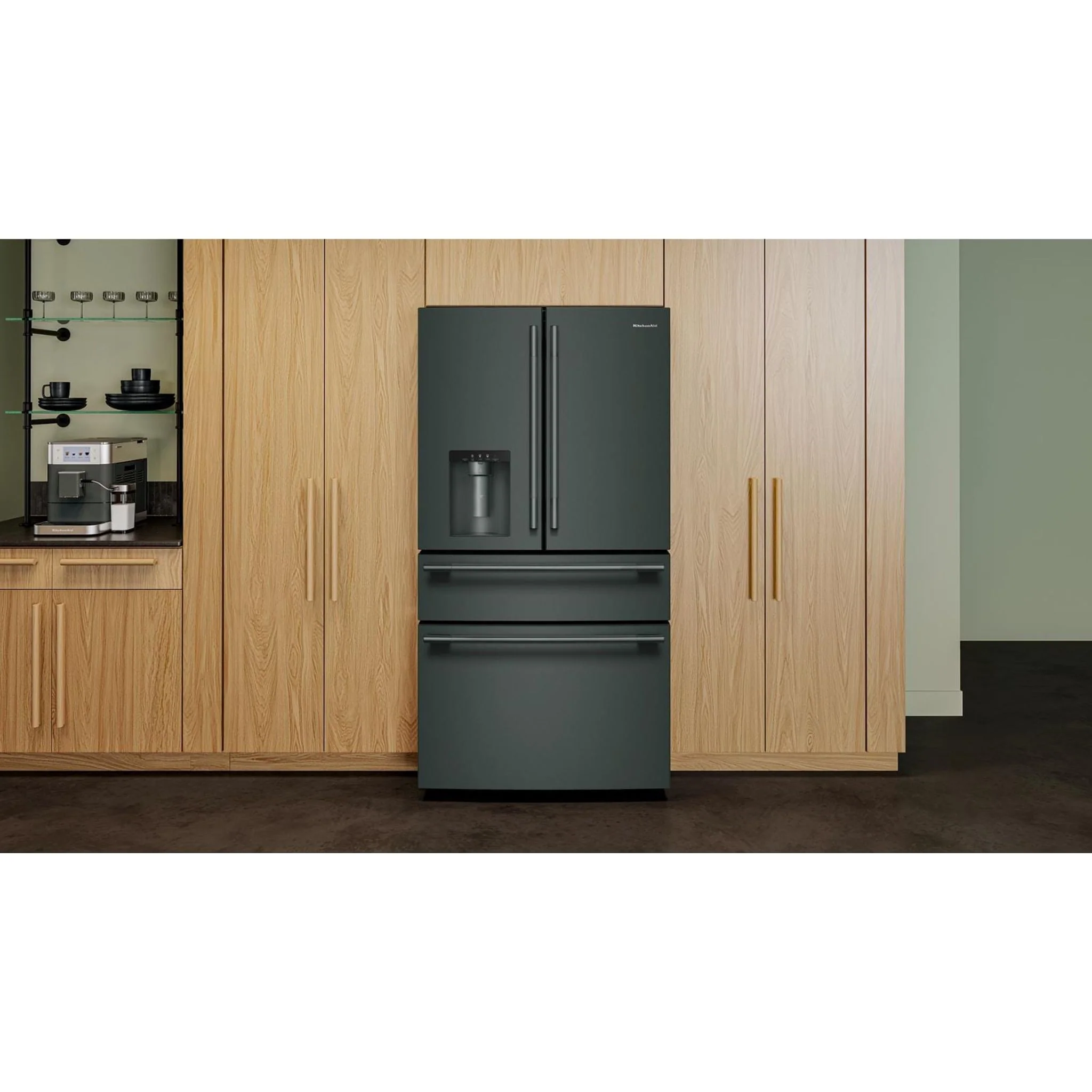 KitchenAid 29 cu. ft. French Door Refrigerator with Exterior Water and Ice and FreshChillFull-Width Refrigerated Drawer - Juniper (KRMF436SJP) - Image 3