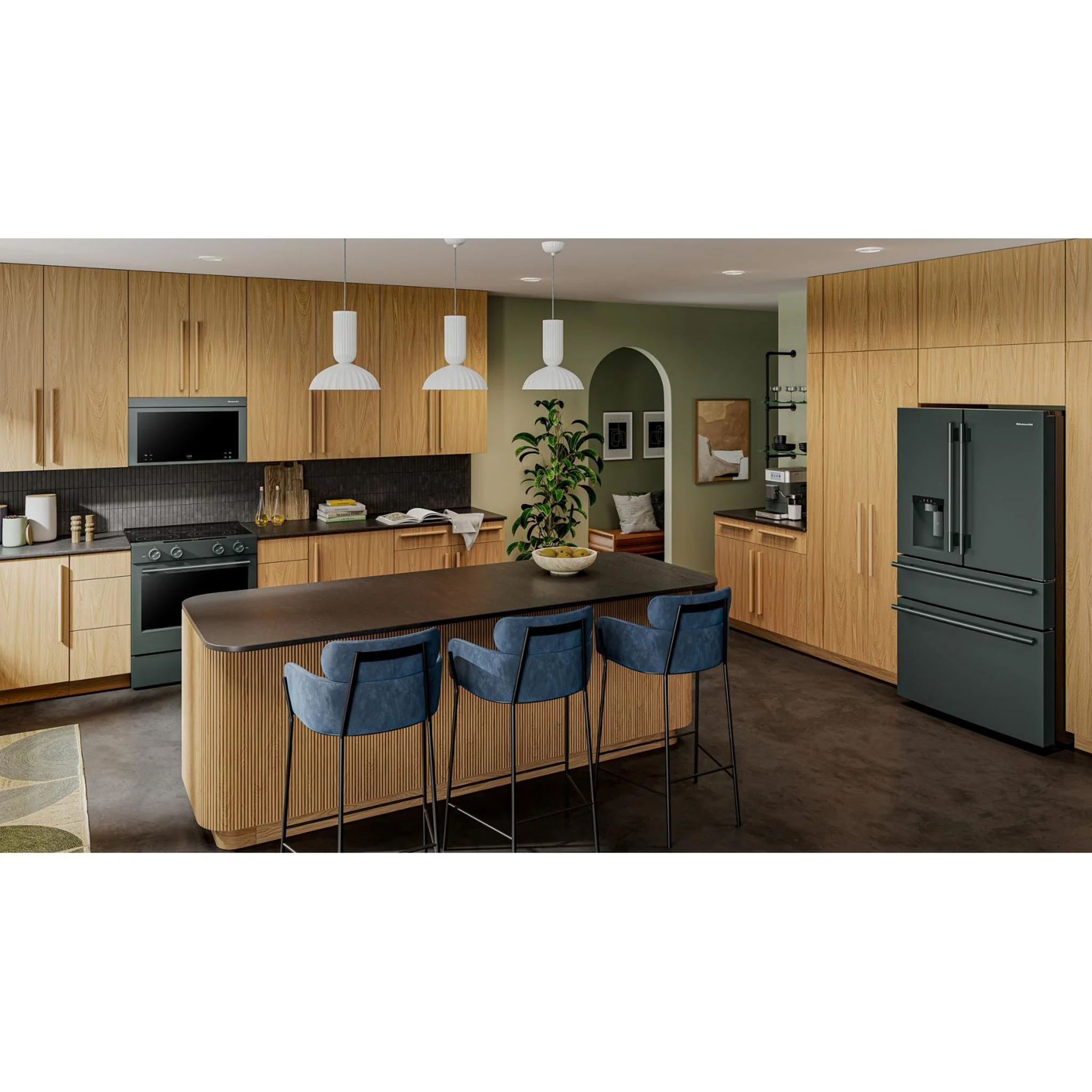 KitchenAid 29 cu. ft. French Door Refrigerator with Exterior Water and Ice and FreshChillFull-Width Refrigerated Drawer - Juniper (KRMF436SJP) - Image 5