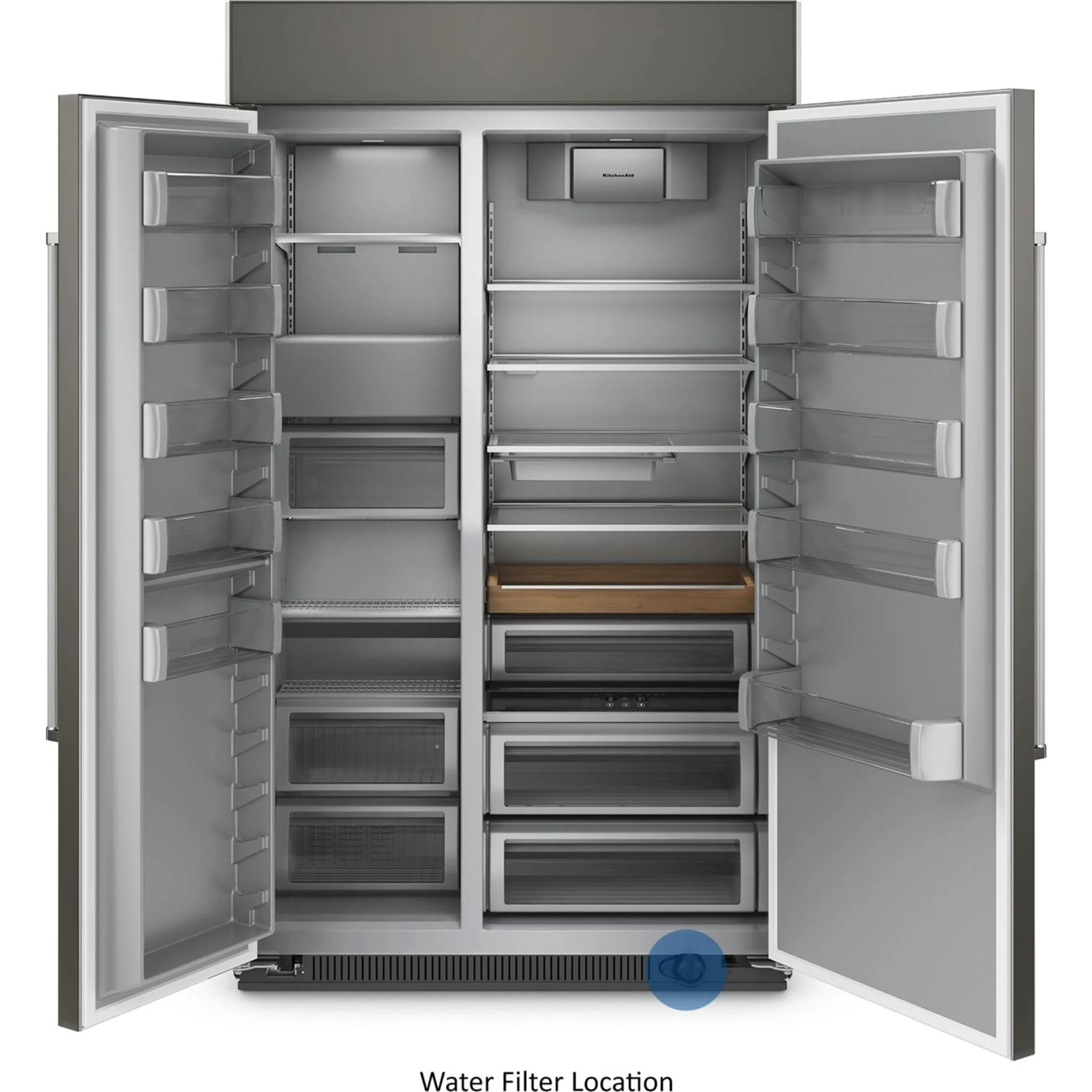 KitchenAid 30 cu.ft. 48"" Built-In Side-by-Side Refrigerator with Panel-Ready Doors - Panel Ready (KBSN708MPA) - Image 16