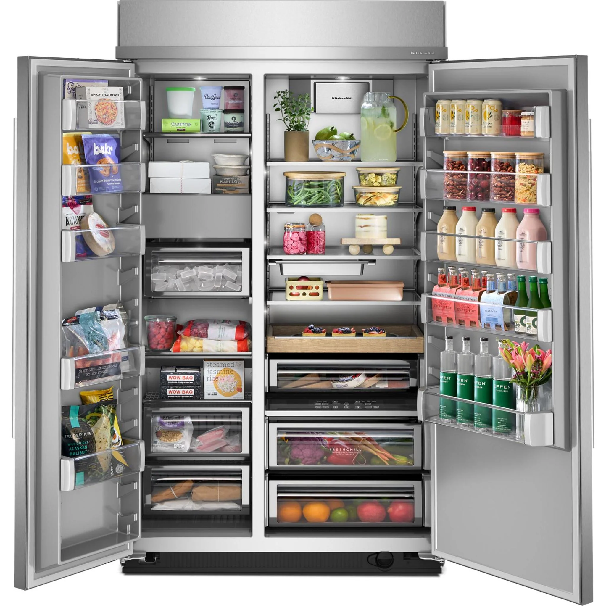 KitchenAid 30 Cu. Ft. 48" Built-In Side-by-Side Refrigerator with Platinum Interior - Stainless Steel with PrintShield™ Finish (KBSN748SPS) - Image 17