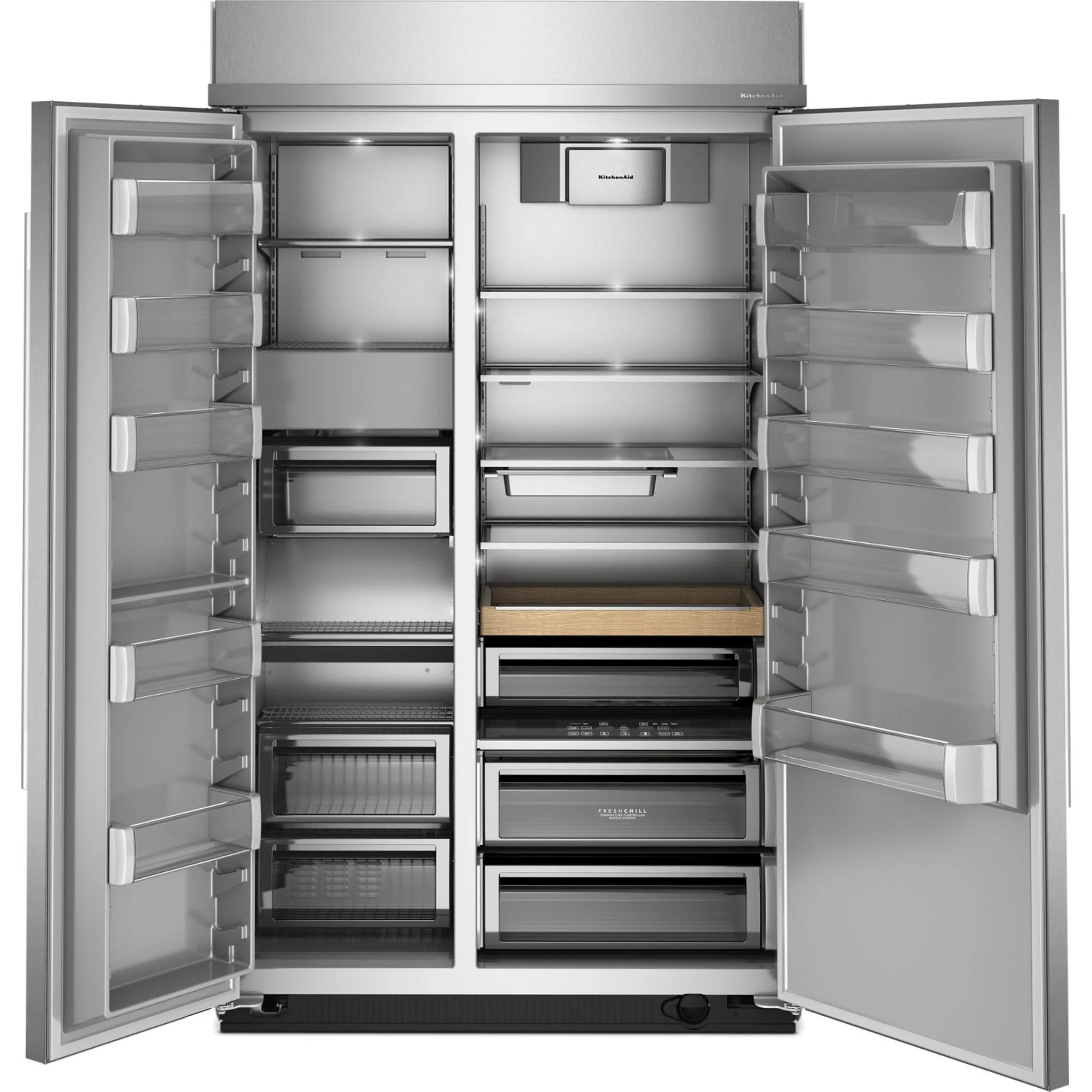 KitchenAid 30 Cu. Ft. 48" Built-In Side-by-Side Refrigerator with Platinum Interior - Stainless Steel with PrintShield™ Finish (KBSN748SPS) - Image 5
