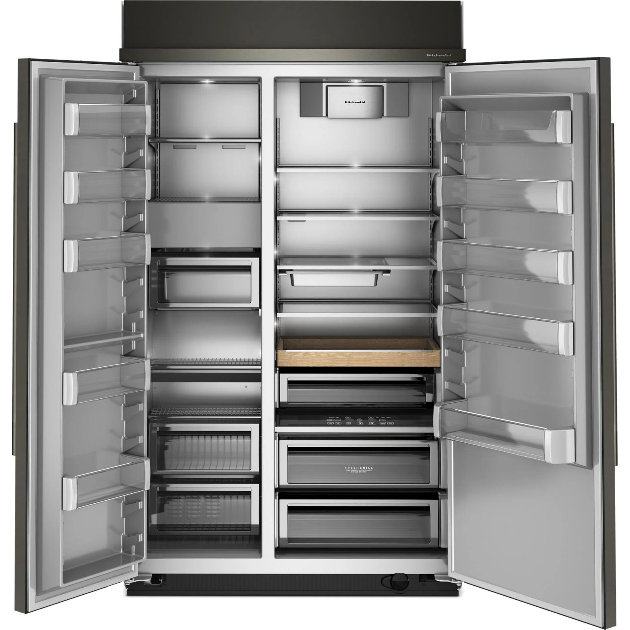 KitchenAid 30 Cu. Ft. 48" Built-In Side-by-Side Refrigerator with Platinum Interior - Black Ore (KBSN748SBE) - Image 7