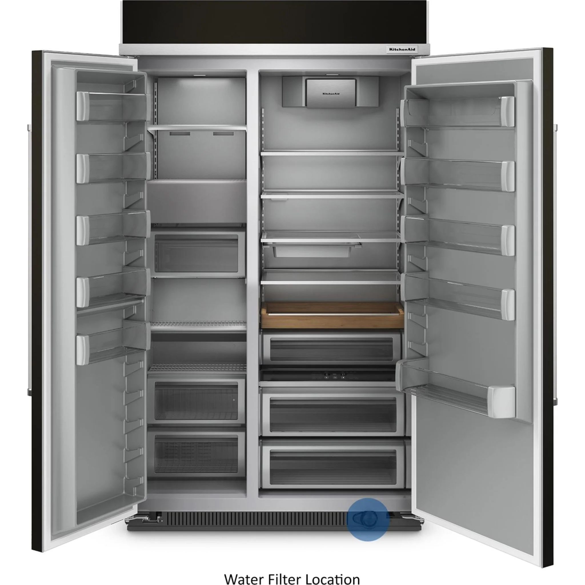 KitchenAid 30 cu.ft. 48" Built-In Side-by-Side Refrigerator with PrintShield Finish - Black Stainless Steel with PrintShield™ Finish (KBSN708MBS) - Image 10