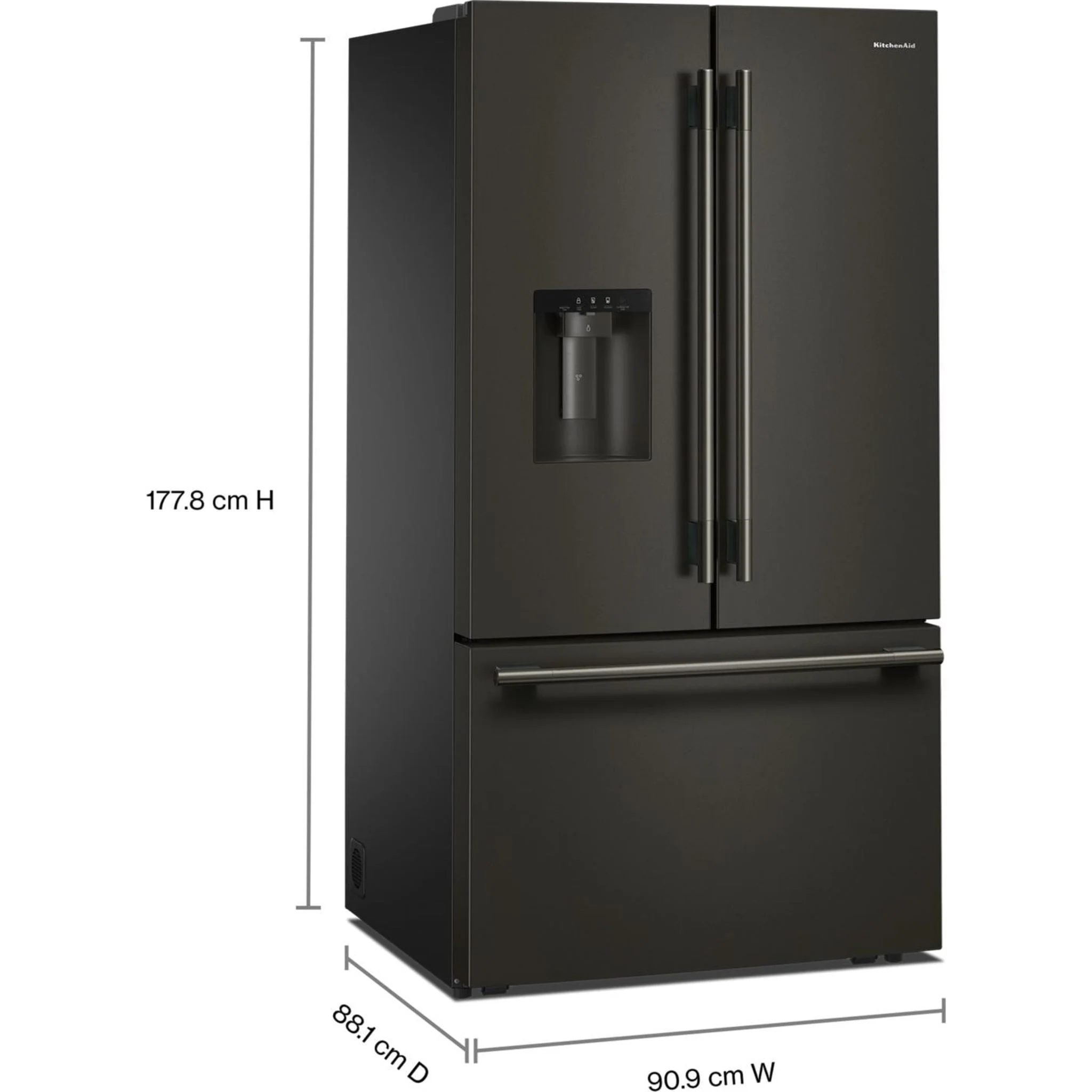 KitchenAid 30 cu. ft. French Door Refrigerator with Exterior Water and Ice - Black Ore (KRFF436SBE) - Image 10