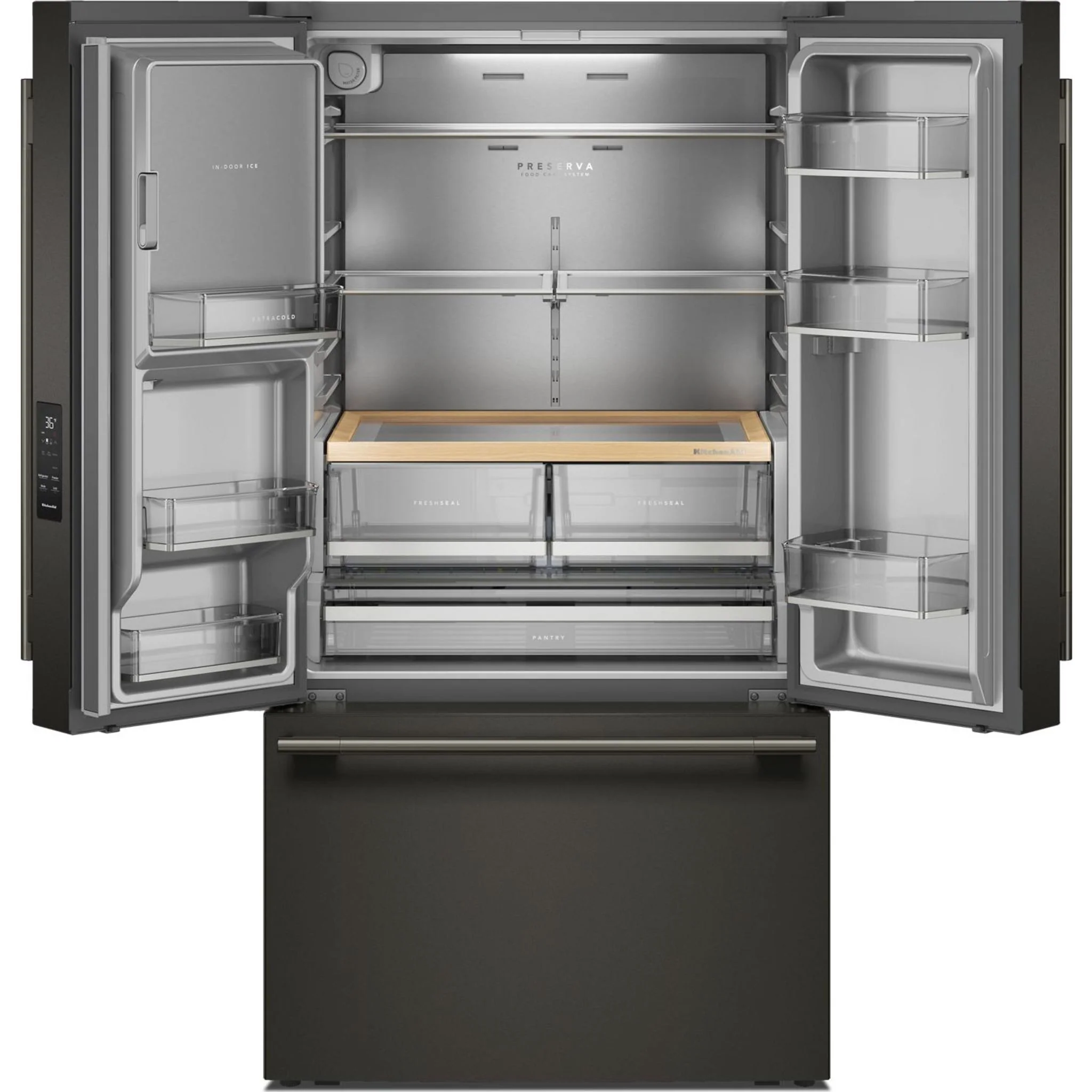 KitchenAid 30 cu. ft. French Door Refrigerator with Exterior Water and Ice - Black Ore (KRFF436SBE) - Image 15