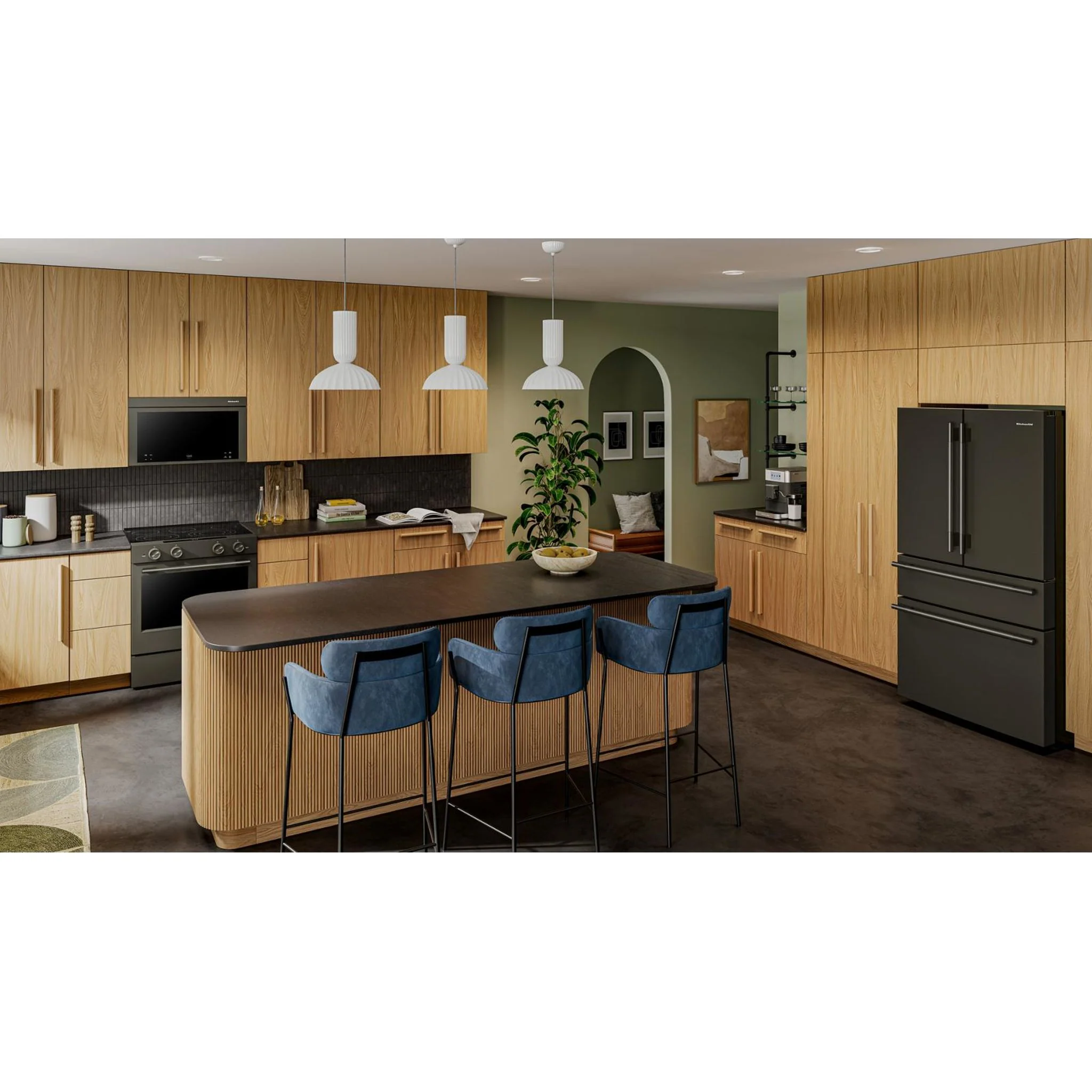 KitchenAid 30 cu. ft. French Door Refrigerator with Exterior Water and Ice - Black Ore (KRFF436SBE) - Image 9