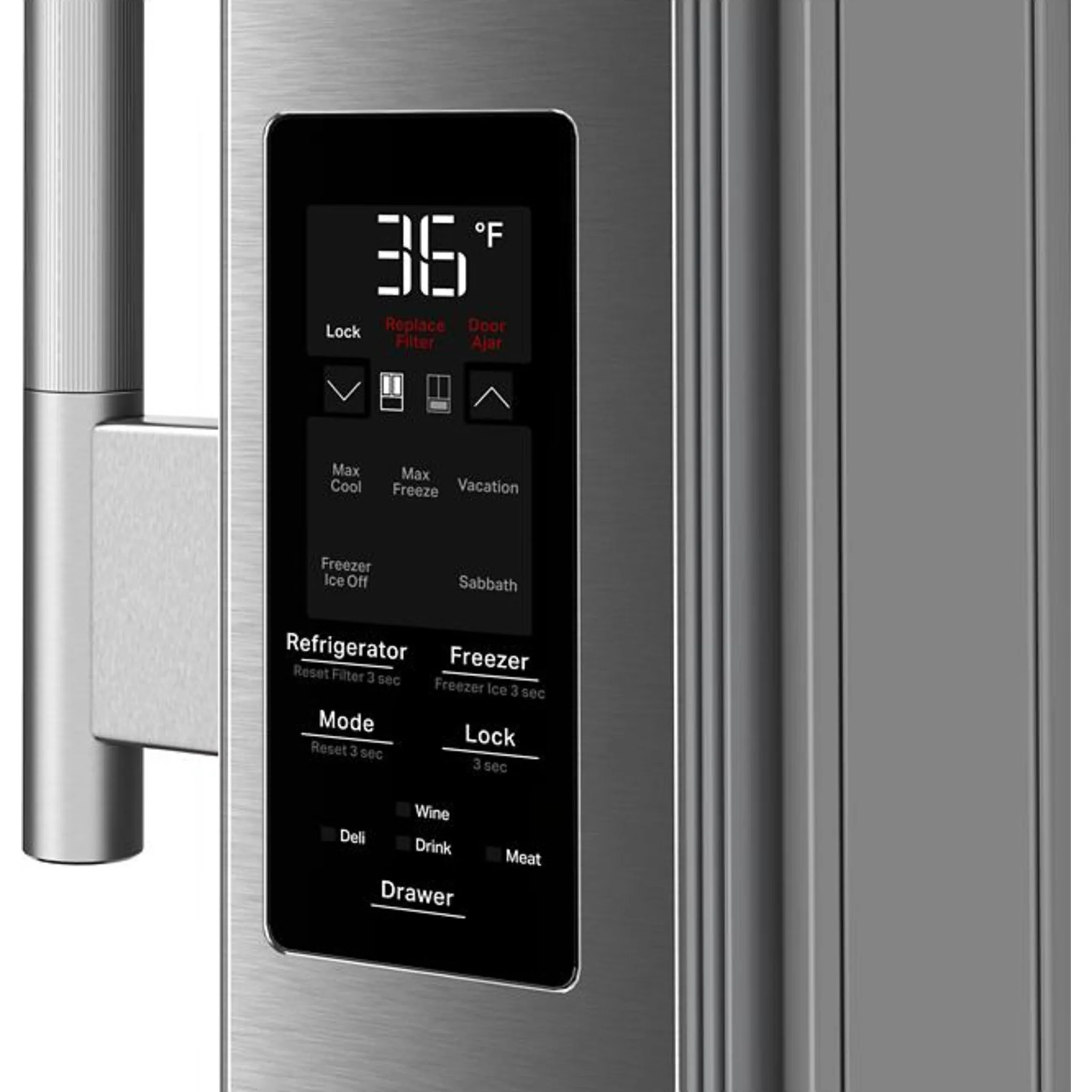 KitchenAid 30 cu. ft. French Door Refrigerator with Interior Water and Ice and FreshChillFull-Width Refrigerated Drawer - PrintShield Stainless (KRMF336SPS) - Image 8