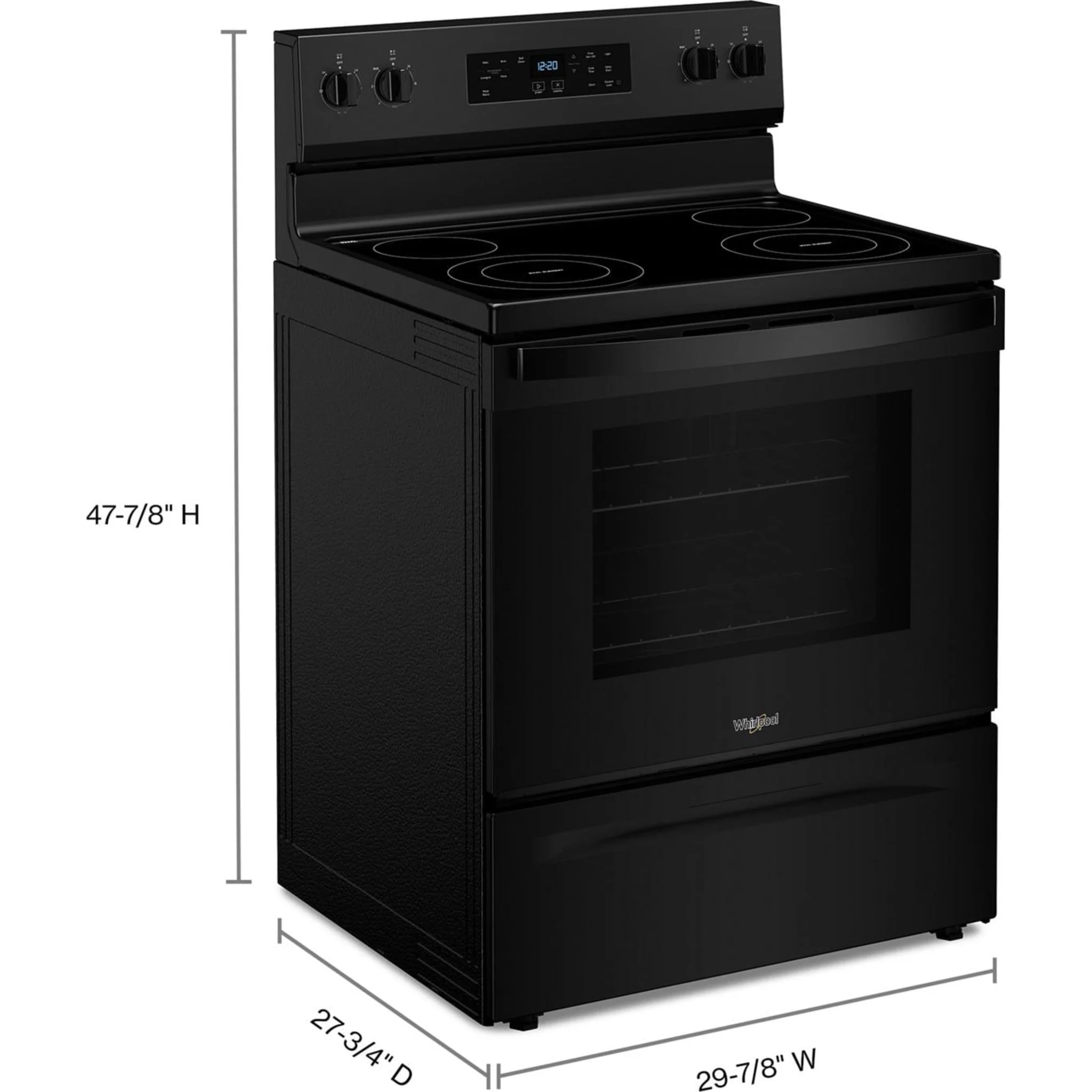 Whirlpool 30-inch Electric Range with 4 Elements -Black (YWFES3530RB) - Image 10
