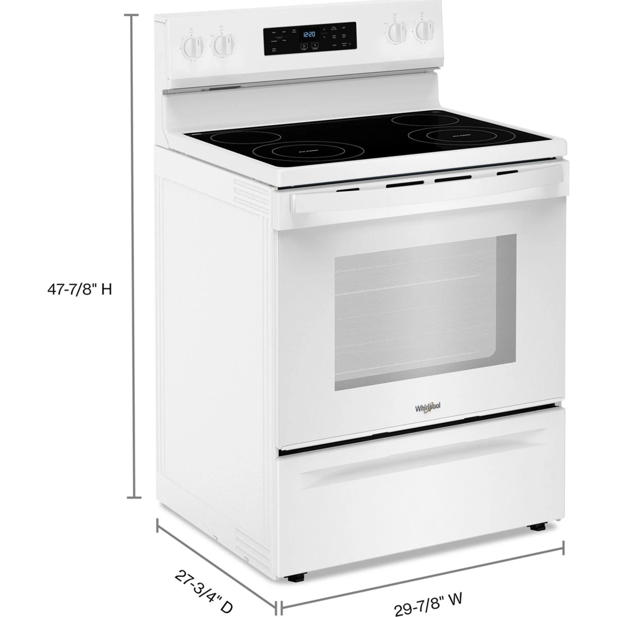 Whirlpool 30-inch Electric Range with 4 Elements -White (YWFES3530RW) - Image 3