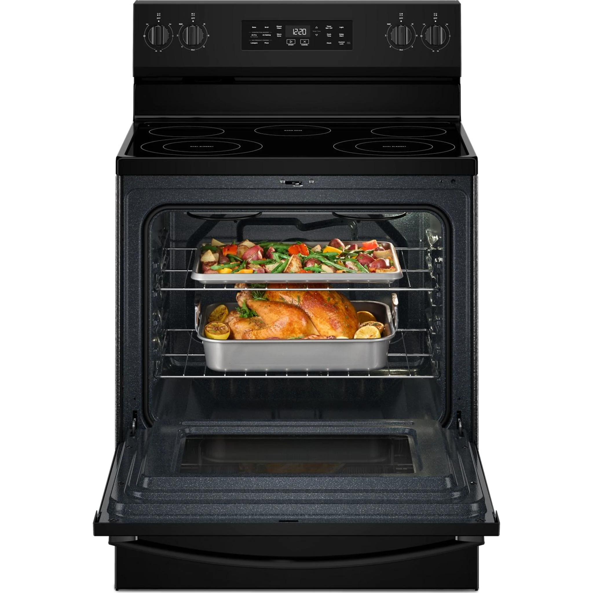 Whirlpool 30-inch Electric Range with Air Cooking Technology -Black (YWFES4530SB) - Image 2