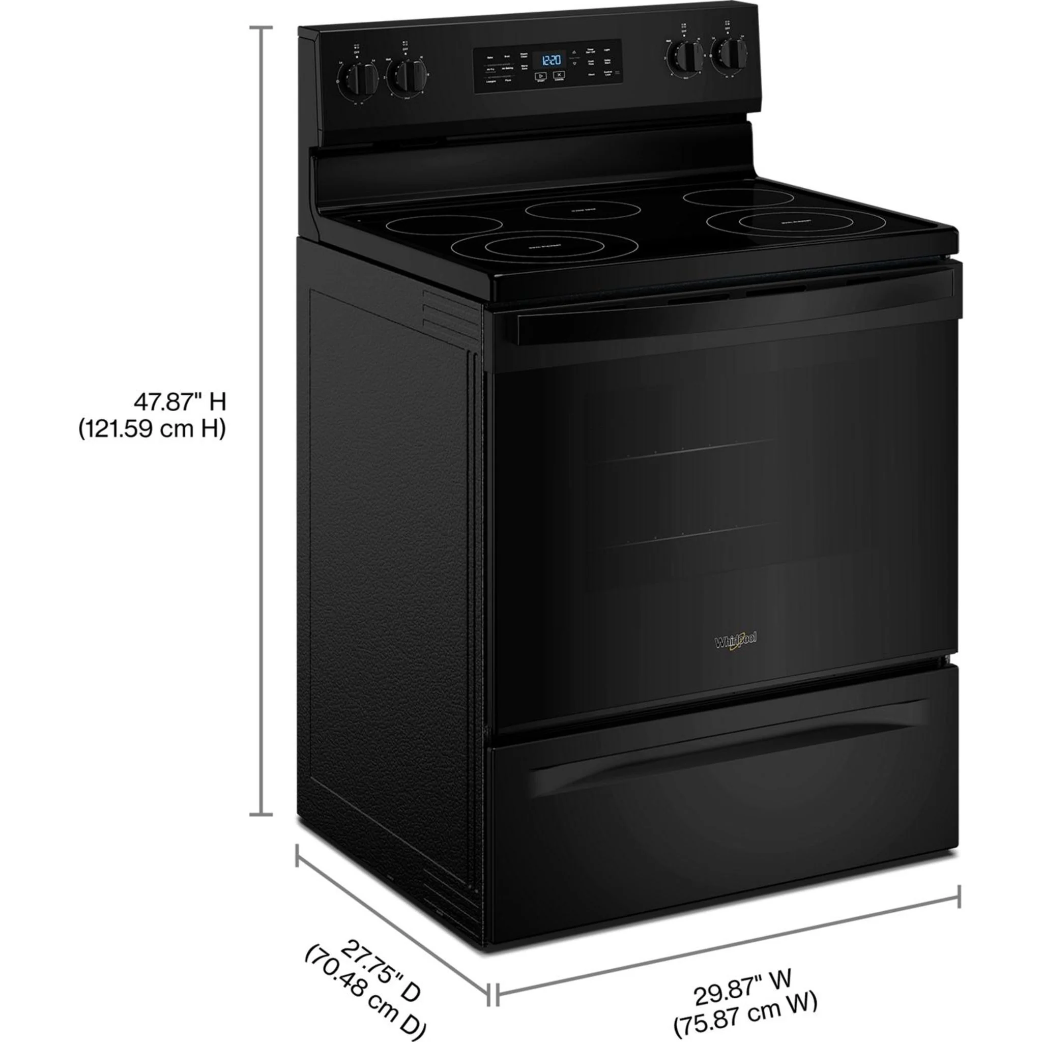 Whirlpool 30-inch Electric Range with Air Cooking Technology -Black (YWFES4530SB) - Image 6
