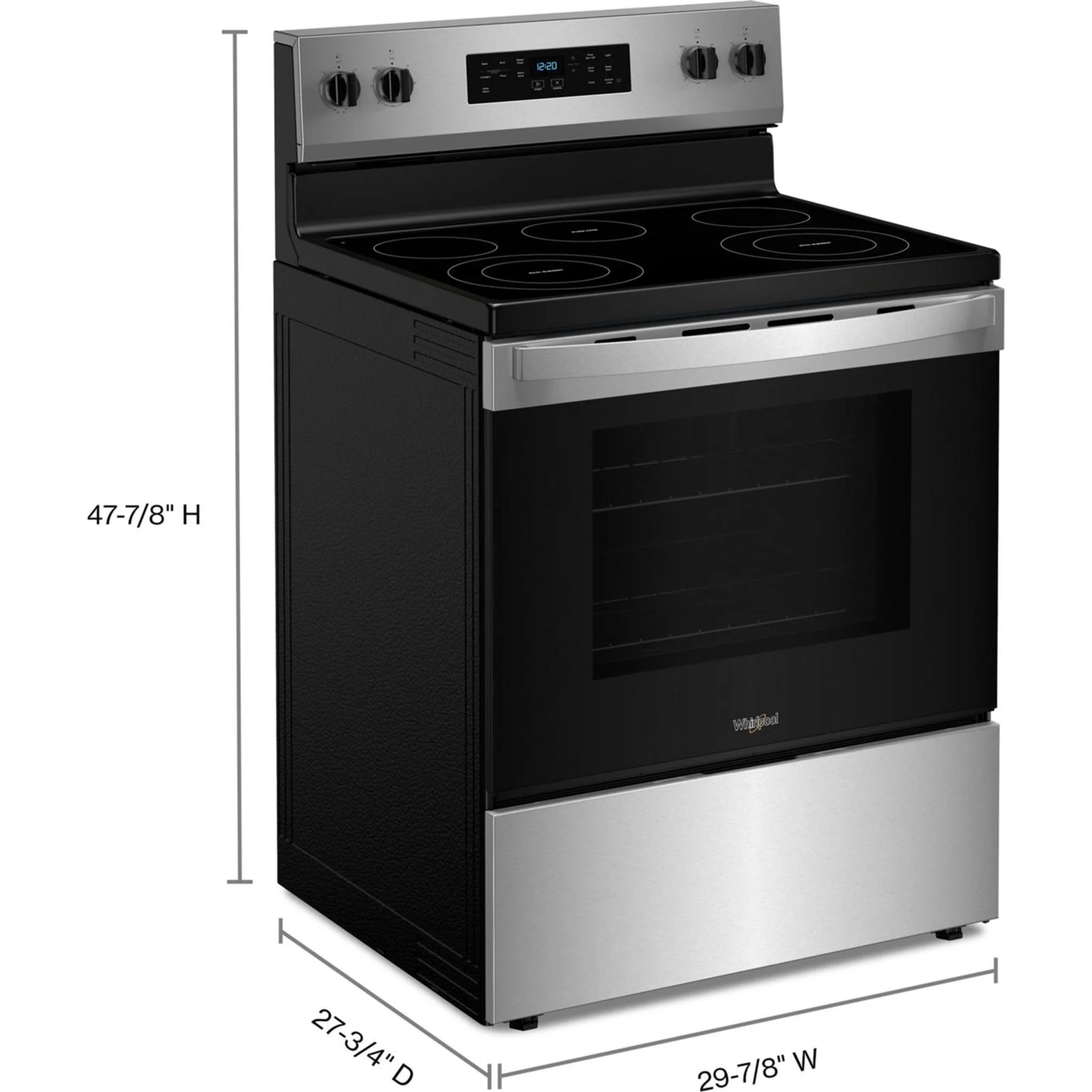 Whirlpool 30-inch Electric Range with Steam Clean -Fingerprint Resistant Stainless Steel (YWFES3330RZ) - Image 4