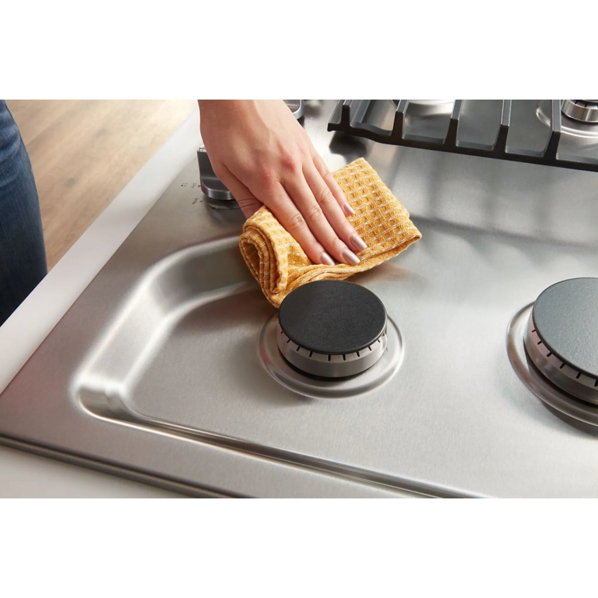 Whirlpool 30-inch Gas Cooktop with 2-in-1 Hinged Grate to Griddle -Stainless Steel (WCGK7530PS) - Image 7