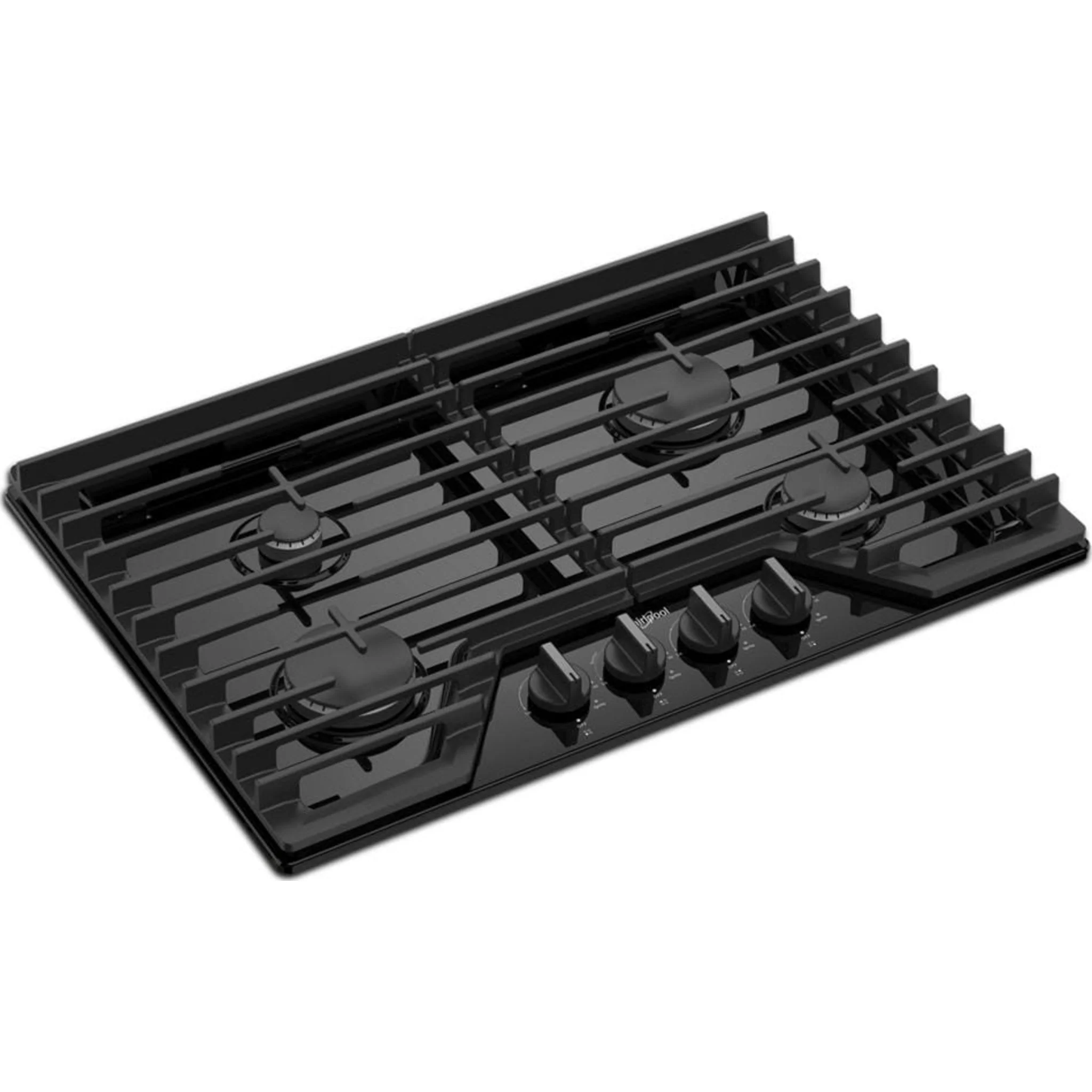 Whirlpool 30-inch Gas Cooktop with EZ-2-LiftHinged Cast-Iron Grates -Black (WCGK5030PB) - Image 6
