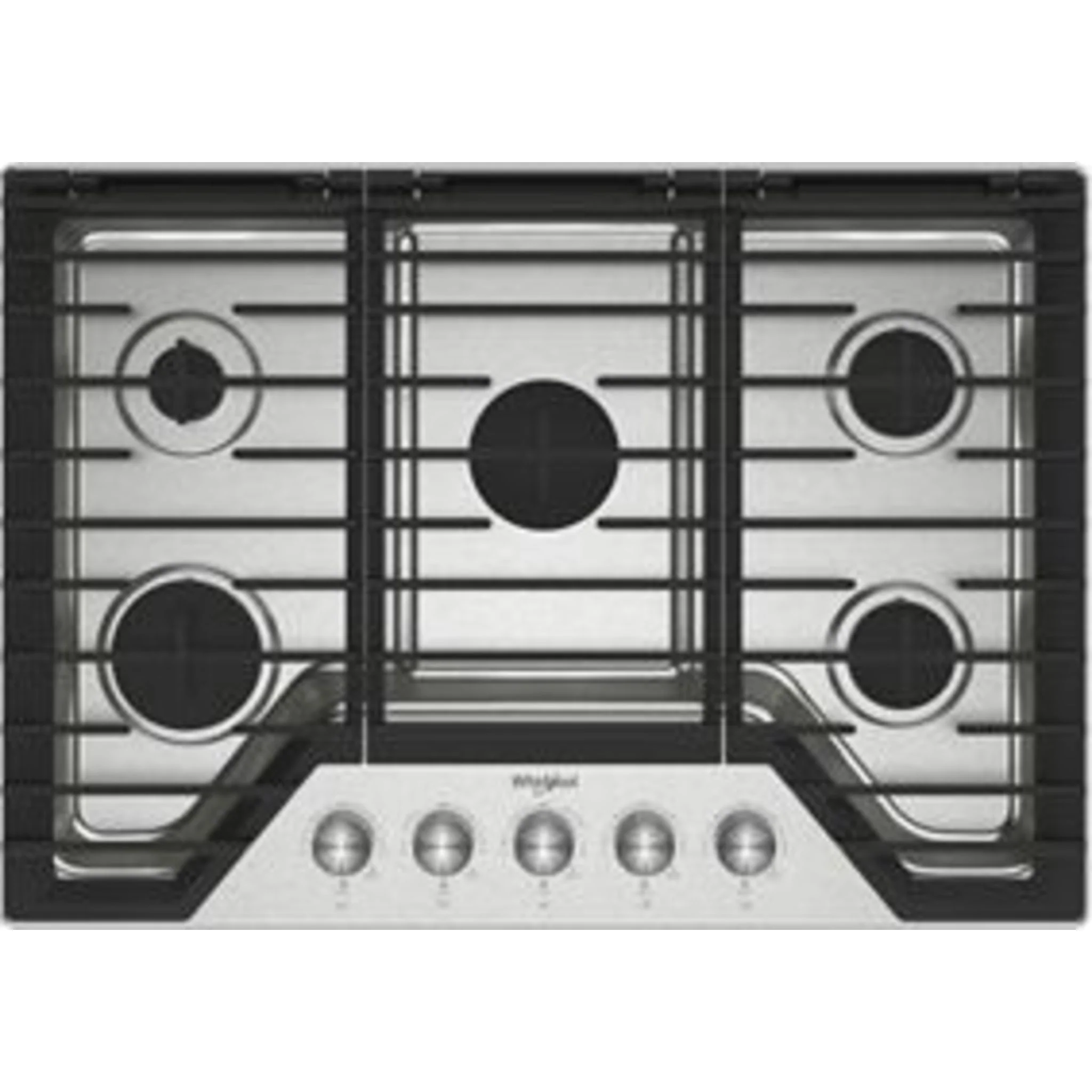 Whirlpool 30-inch Gas Cooktop with Fifth Burner -Stainless Steel (WCGK7030PS) - Image 2