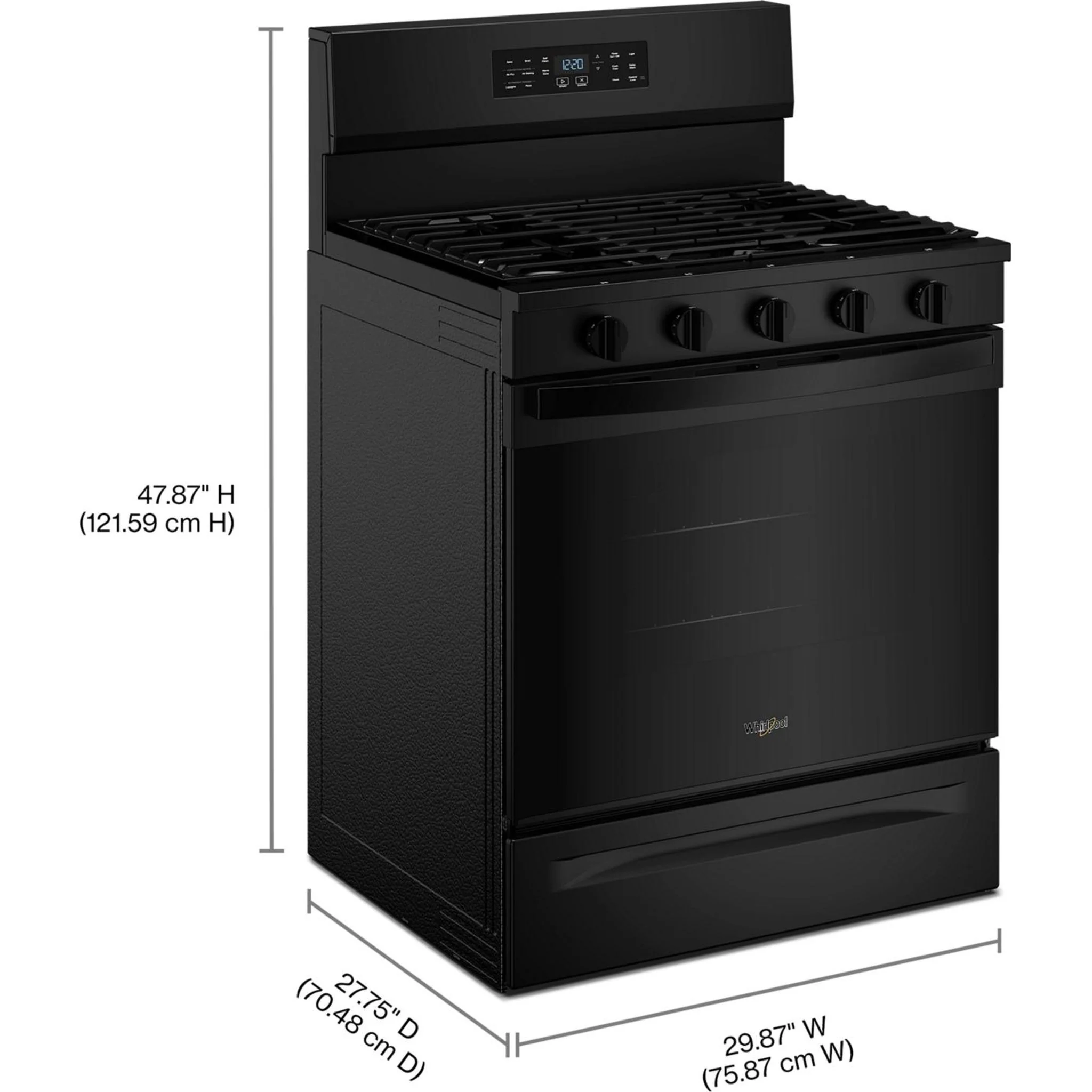 Whirlpool 30-inch Gas Range with Air Cooking Technology - Black (WFGS5730SB) - Image 21