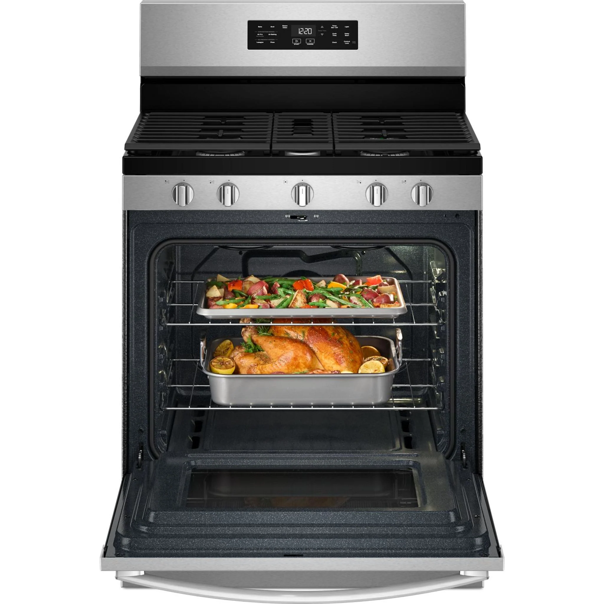 Whirlpool 30-inch Gas Range with Air Cooking Technology and Steam Clean - Fingerprint Resistant Stainless Steel (WFGS4530SZ) - Image 3