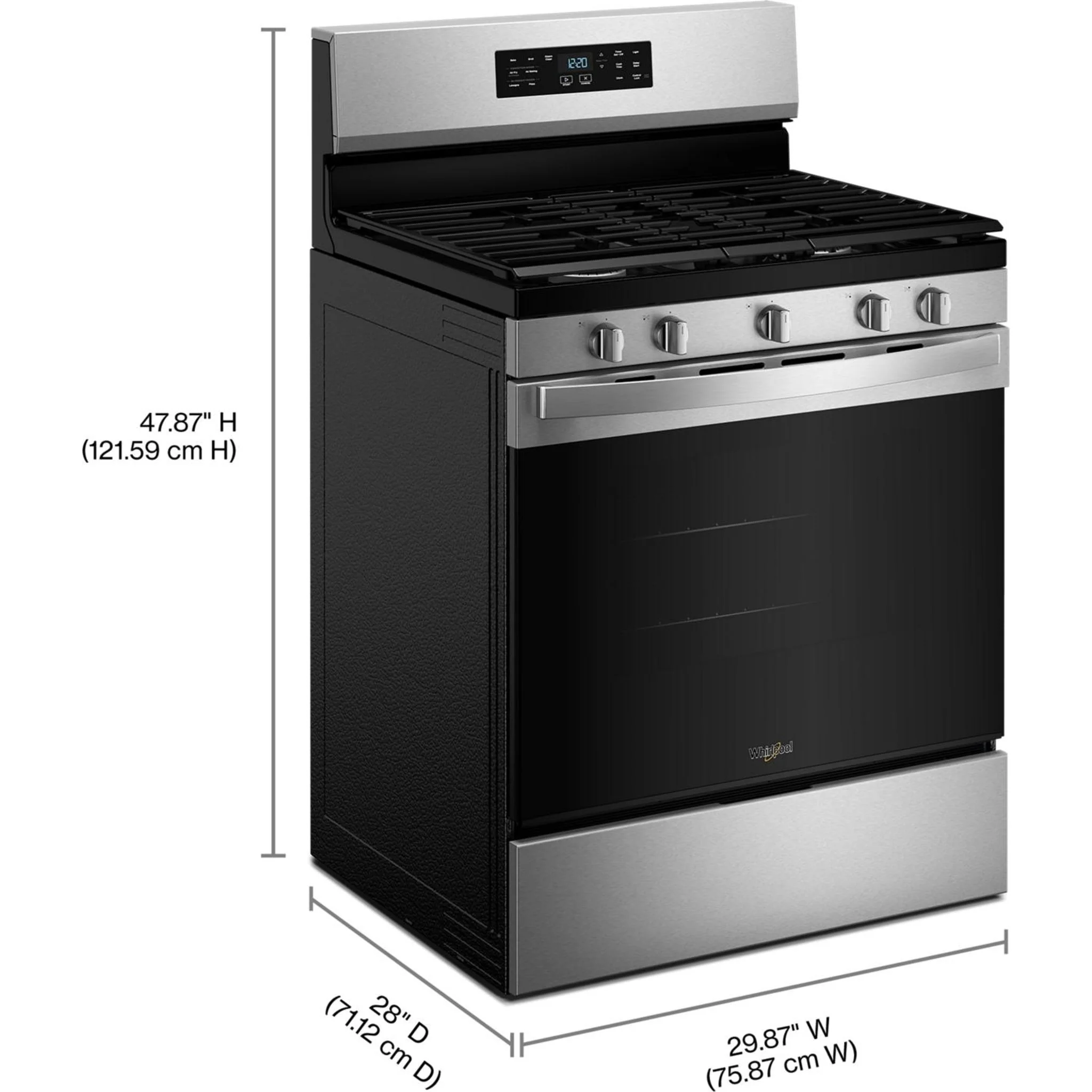 Whirlpool 30-inch Gas Range with Air Cooking Technology and Steam Clean - Fingerprint Resistant Stainless Steel (WFGS4530SZ) - Image 9