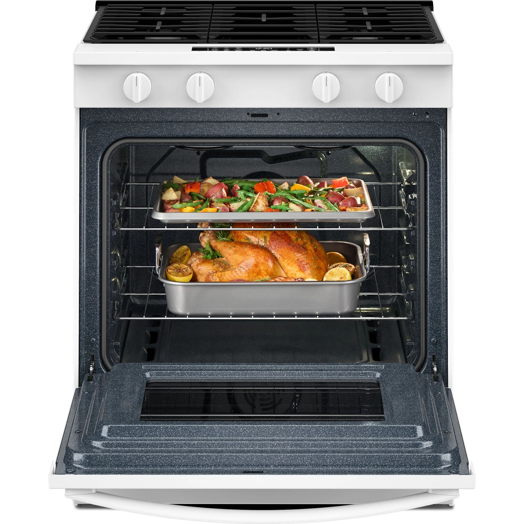 Whirlpool 30-inch Gas Smart Range with Air Cooking Technology and Steam Clean - White (WSGS4530TW) - Image 7
