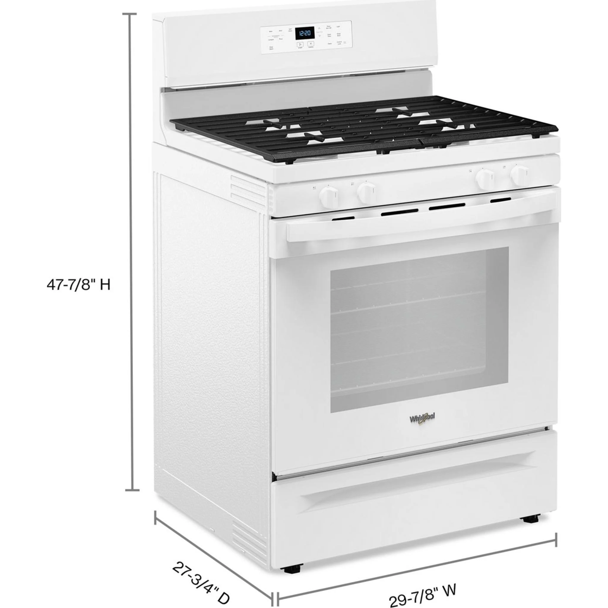 Whirlpool 30-inch Self Clean Gas Range with No Preheat Mode -White (WFGS3530RW) - Image 5