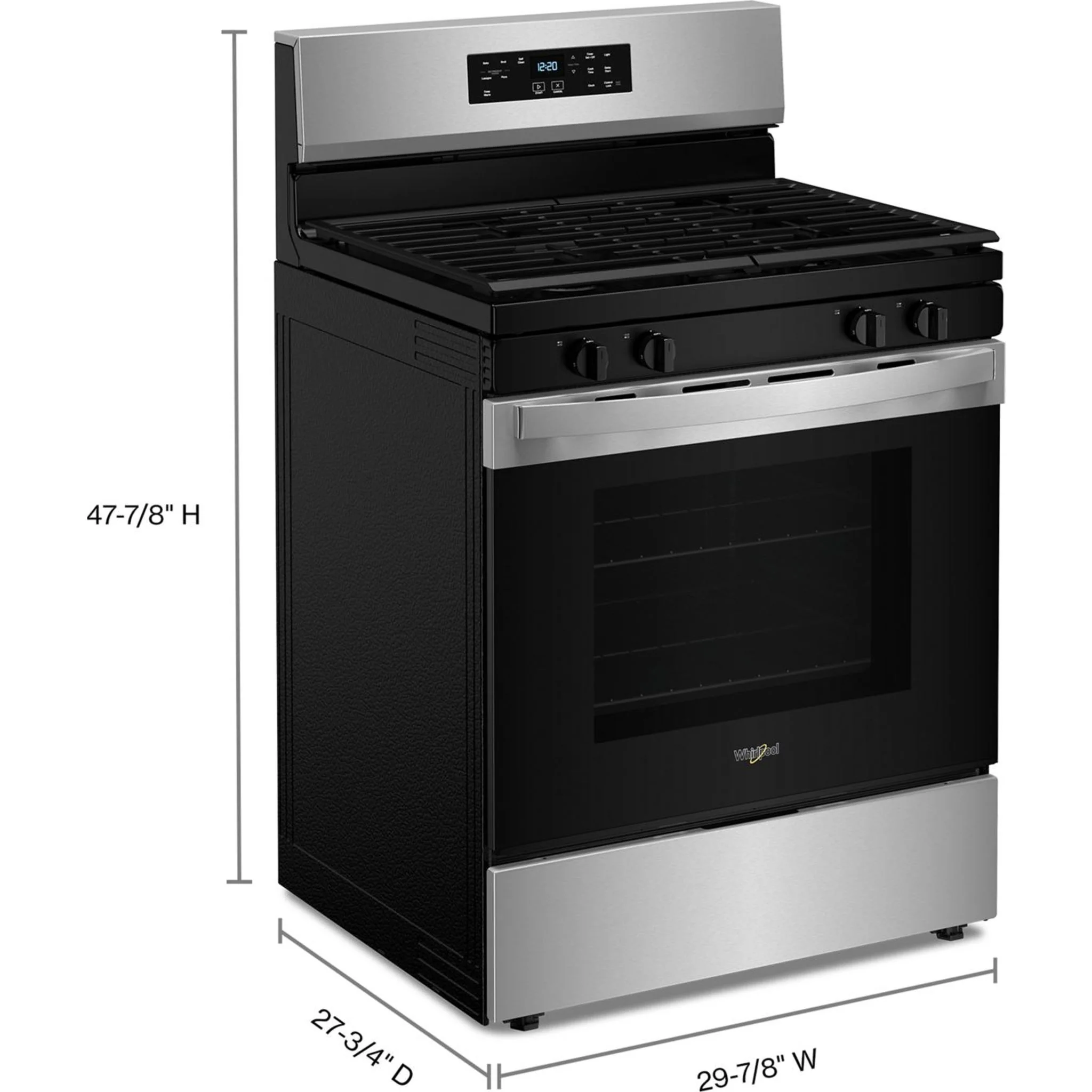 Whirlpool 30-inch Self Clean Gas Range with No Preheat Mode -Stainless Steel (WFGS3530RS) - Image 5