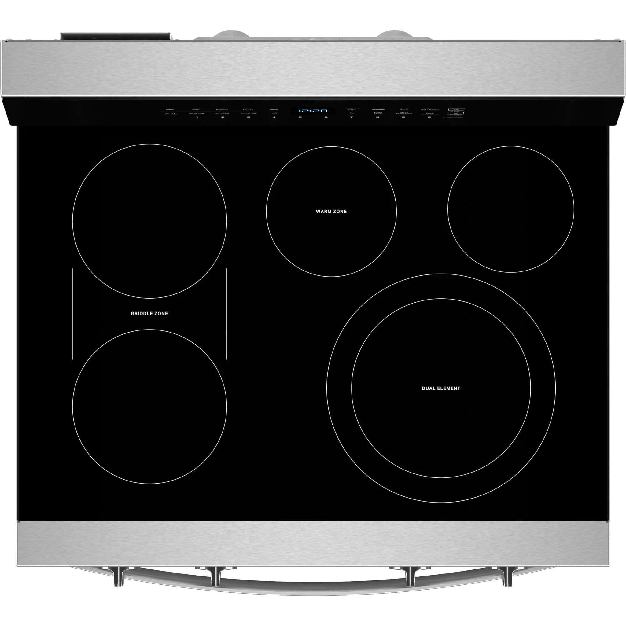 Whirlpool 30-inch Smart Electric Range with Air Cooking Technology, WipeCleanCoating, Steam/Self Cleaning, Rapid Preheat 5.3 CuFt Capacity -Fingerprint Resistant Stainless Steel (YWFES7530RZ) - Image 5