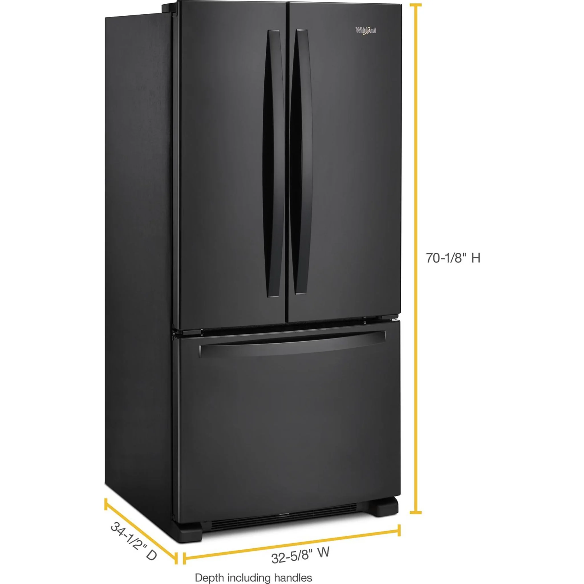 Whirlpool 33-inch Wide French Door Refrigerator - 22 cu. ft. -Black (WRFF5333PB) - Image 15