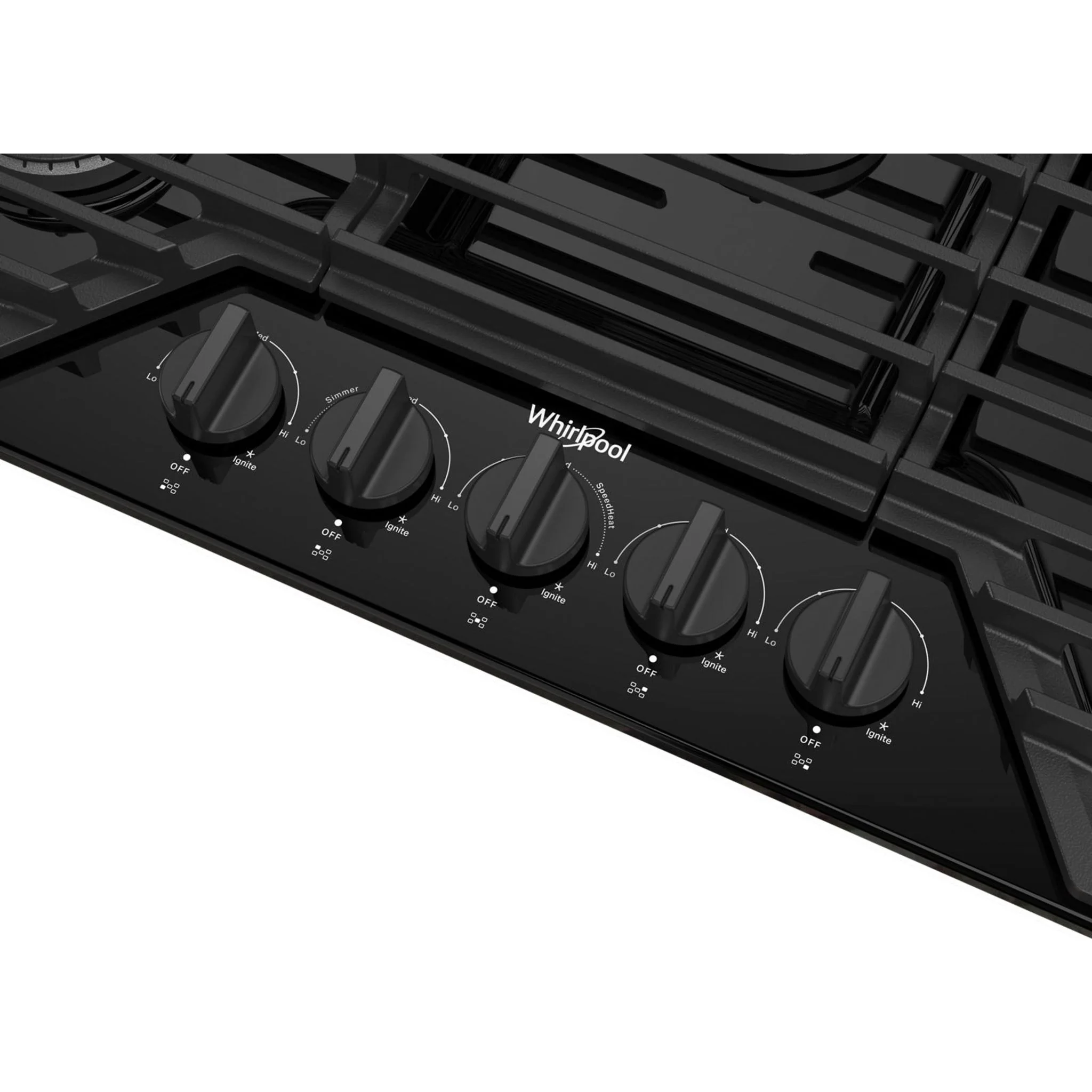 Whirlpool 36-inch Gas Cooktop with EZ-2-LiftHinged Cast-Iron Grates -Black (WCGK5036PB) - Image 12