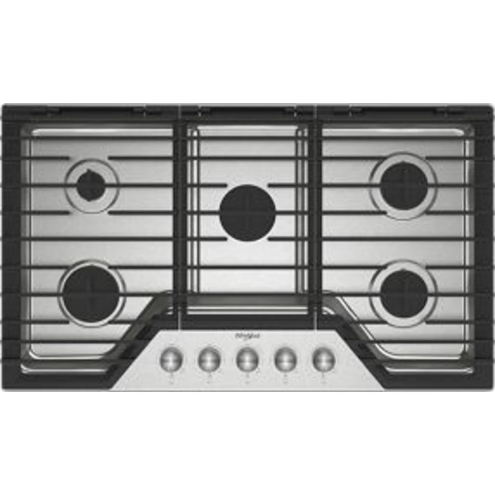 Whirlpool 36-inch Gas Cooktop with Fifth Burner -Stainless Steel (WCGK7036PS) - Image 2