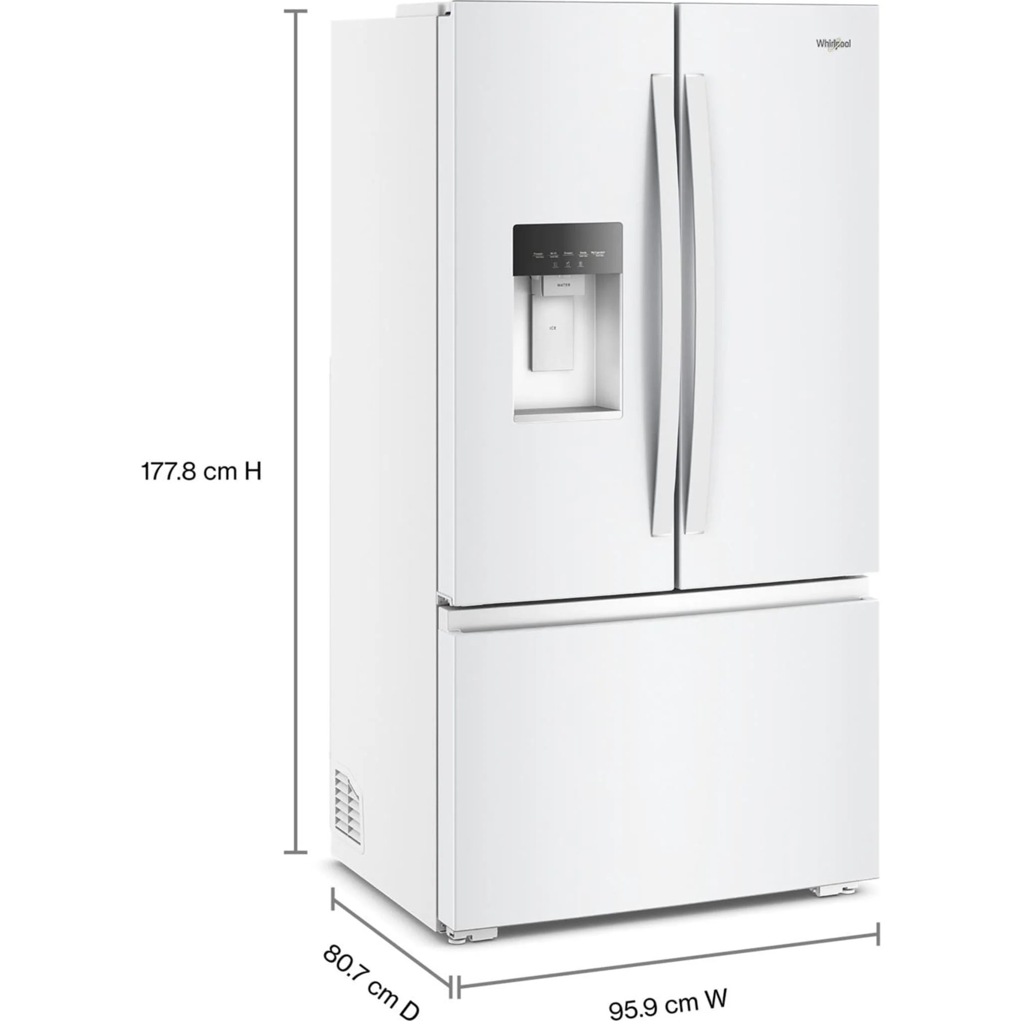 Whirlpool 36-inch Wide True Counter Depth 3-Door French Door Refrigerator - 23.4 cu. ft. - White (WRFC5036RW) - Image 13