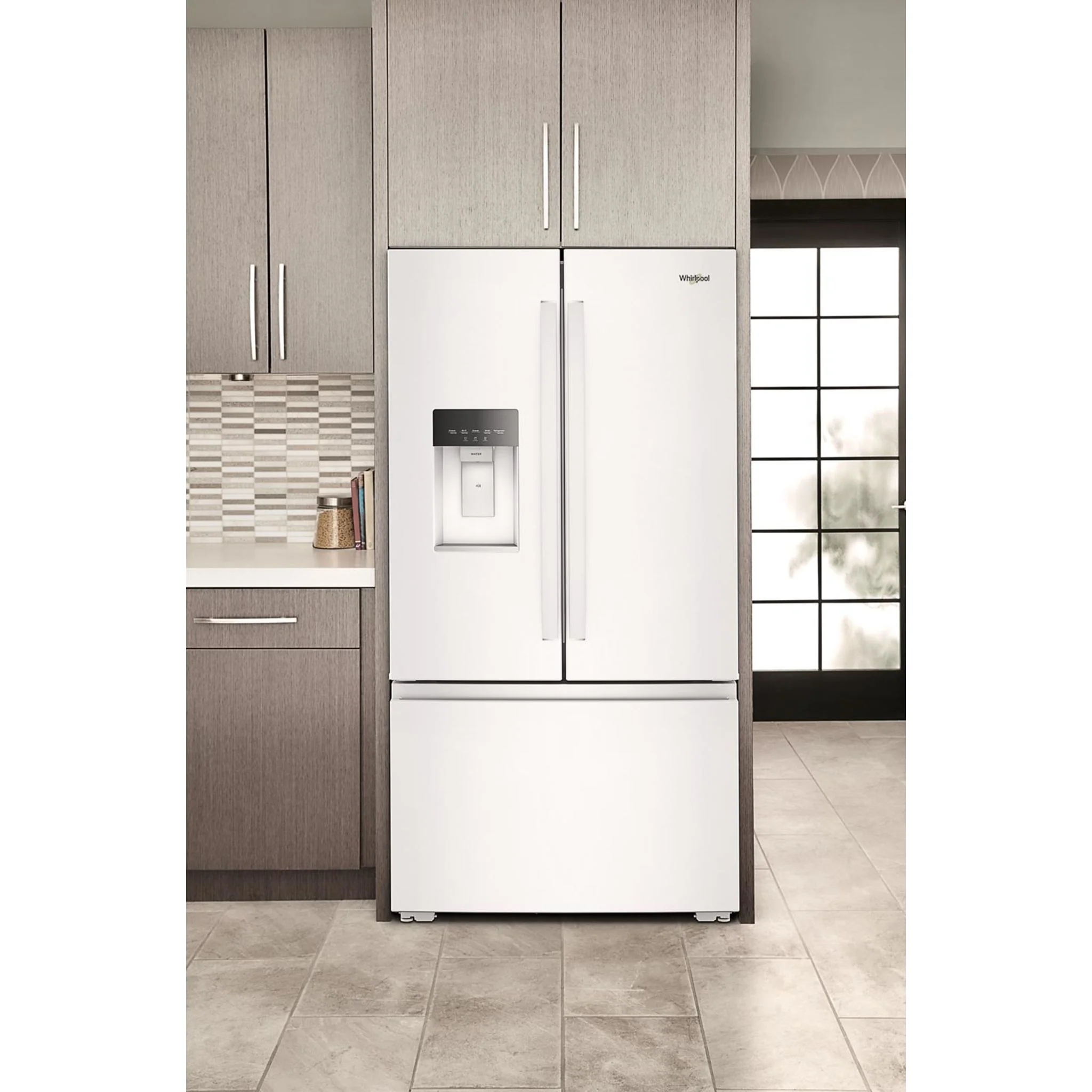Whirlpool 36-inch Wide True Counter Depth 3-Door French Door Refrigerator - 23.4 cu. ft. - White (WRFC5036RW) - Image 2