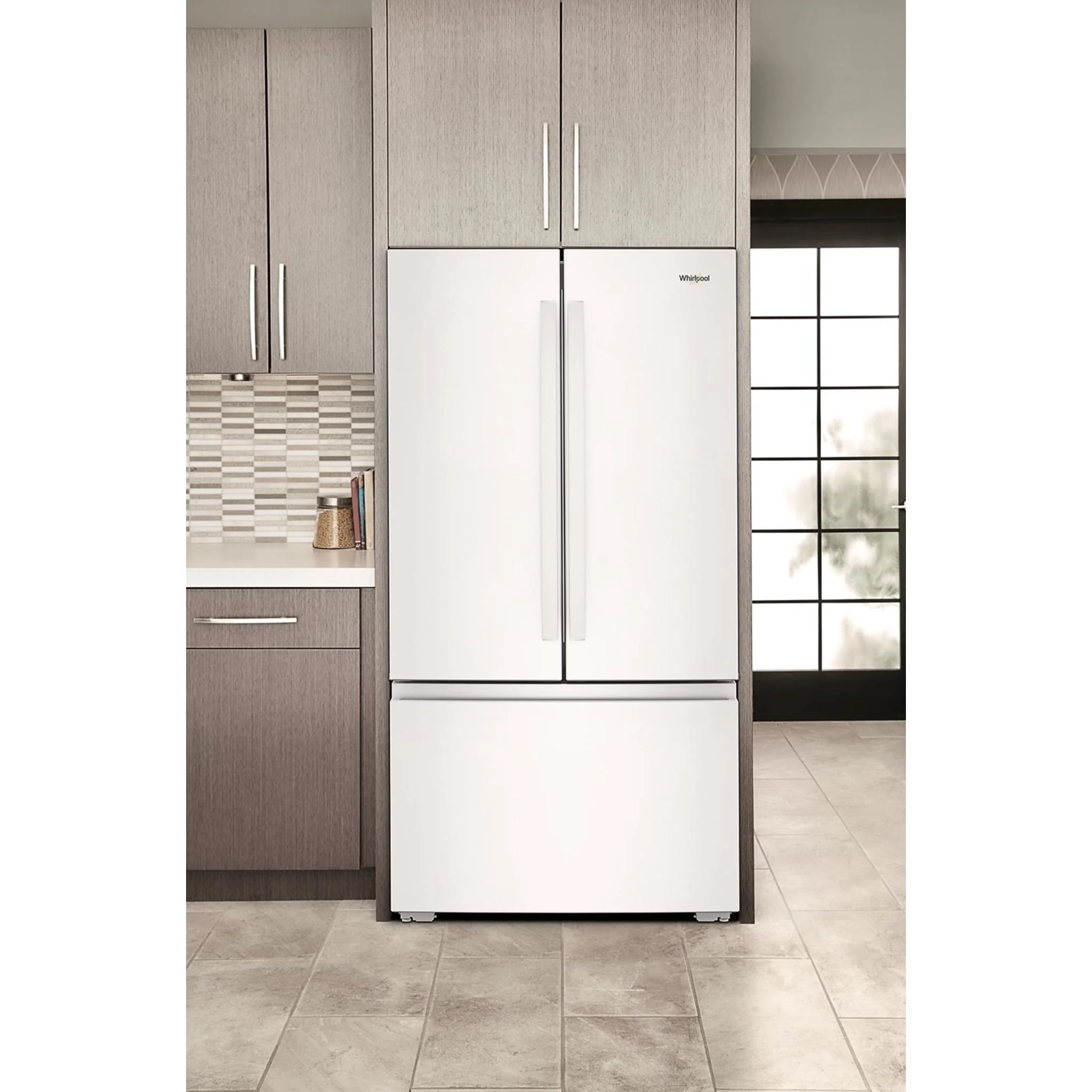 Whirlpool 36-inch Wide True Counter Depth 3-Door French Door Refrigerator - 24 cu. ft. - White (WRFC3036RW) - Image 2