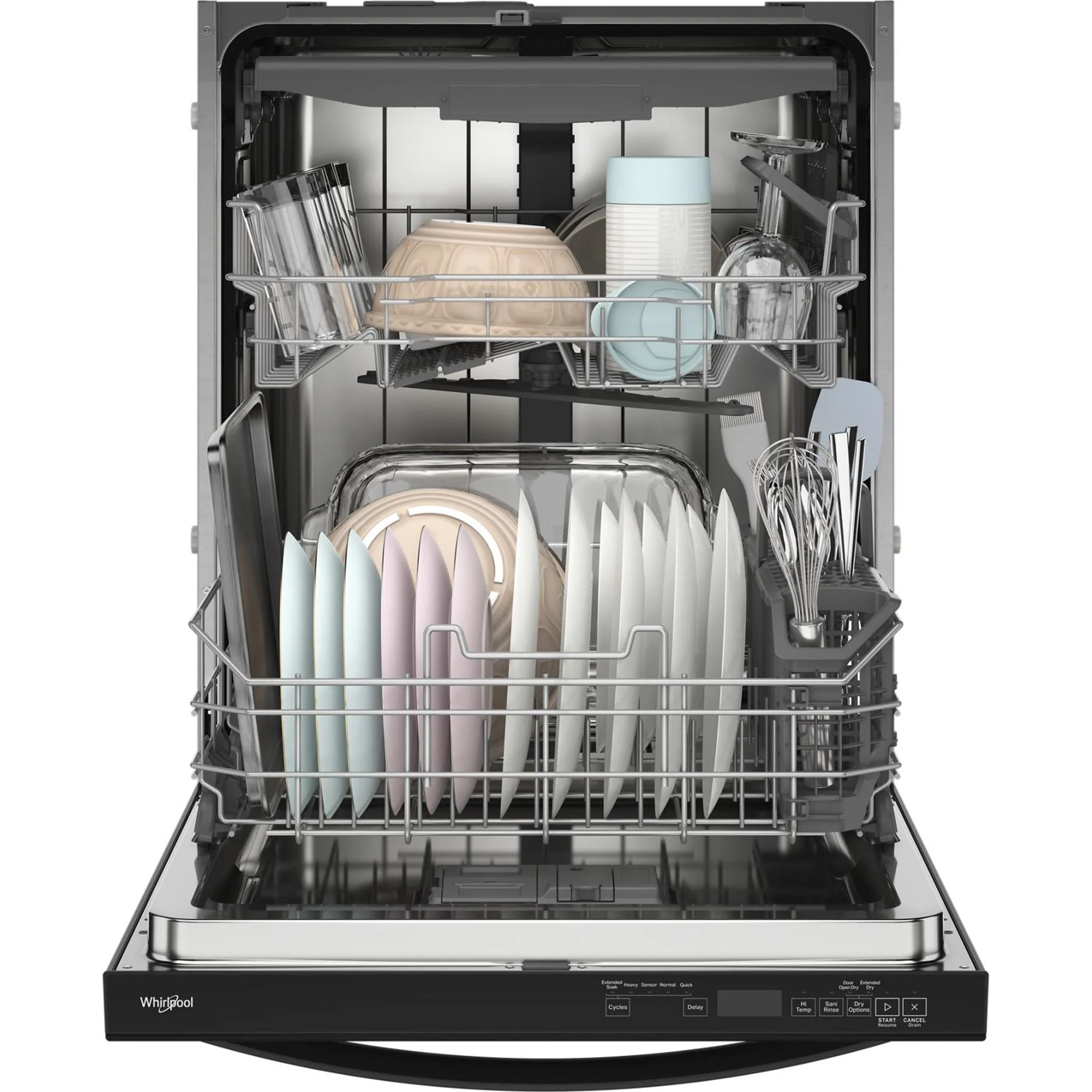 Whirlpool 44 dBA Dishwasher Flush with Cabinets with 3rd Rack -Black (WDT550SAPB) - Image 30