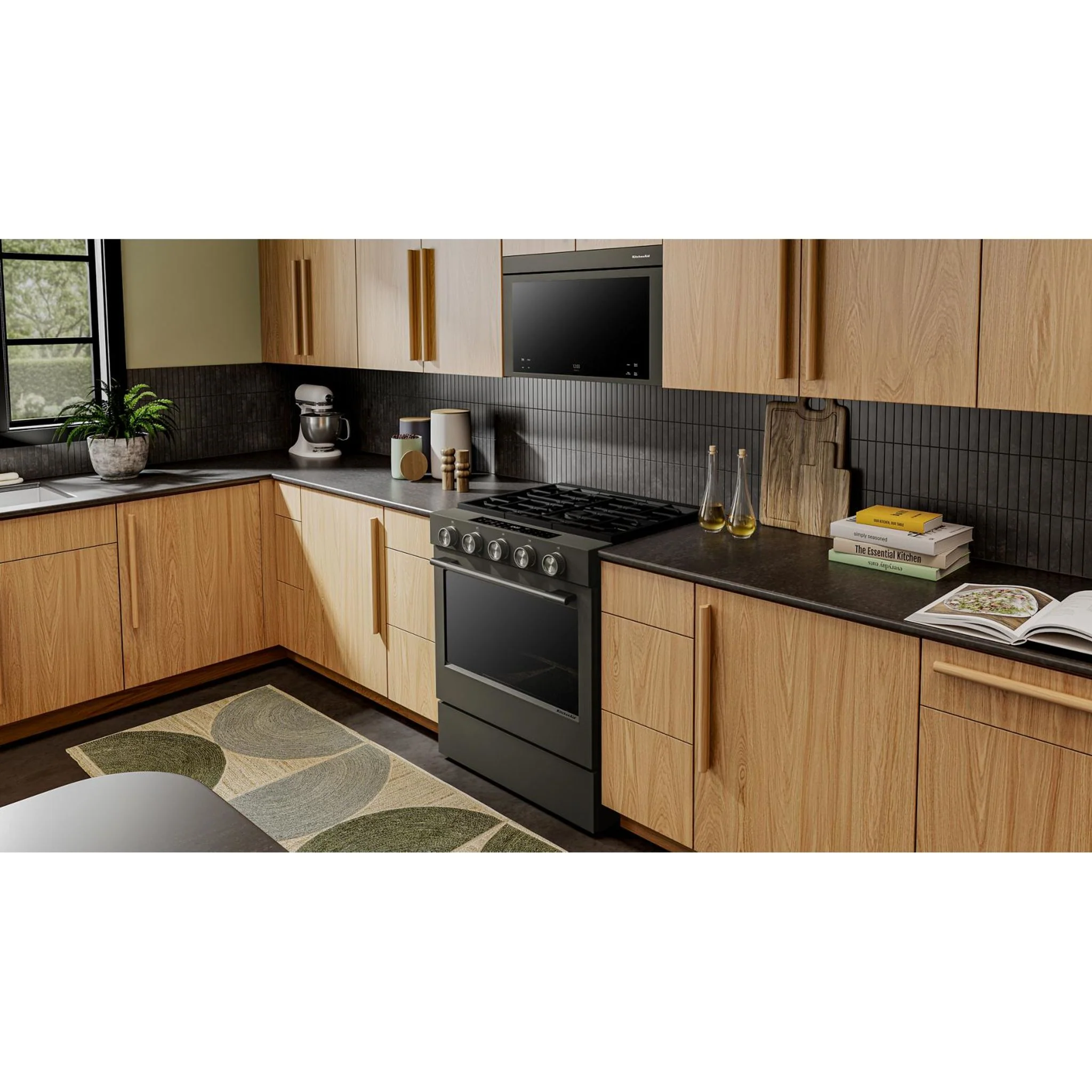 KitchenAid 5.0 Cu. Ft. Smart Slide-in Gas Range with Convection Cooking Modes and 2-in-1 Burner -Black Ore (KSGS530SBE) - Image 14