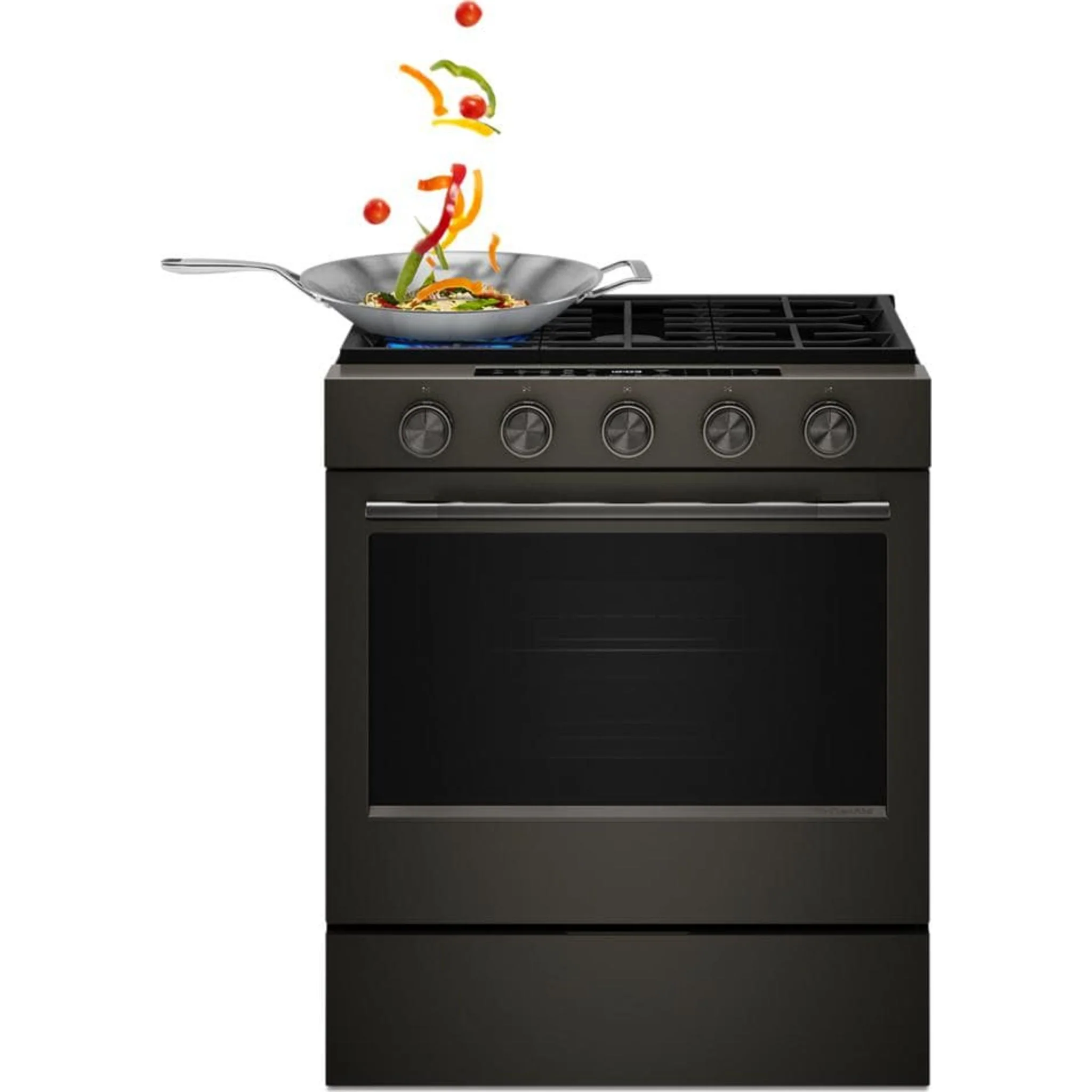 KitchenAid 5.0 Cu. Ft. Smart Slide-in Gas Range with Convection Cooking Modes and 2-in-1 Burner -Black Ore (KSGS530SBE) - Image 23