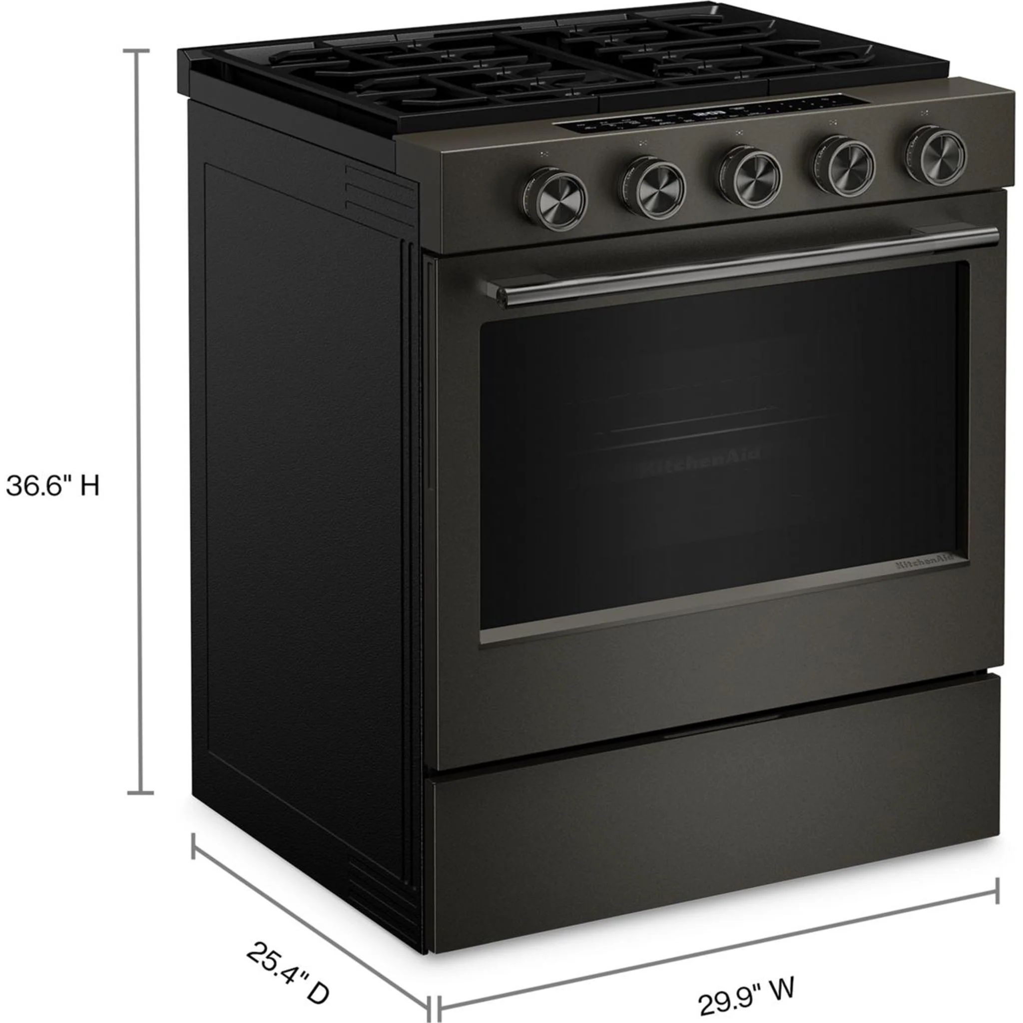 KitchenAid 5.0 Cu. Ft. Smart Slide-in Gas Range with Convection Cooking Modes and 2-in-1 Burner -Black Ore (KSGS530SBE) - Image 29