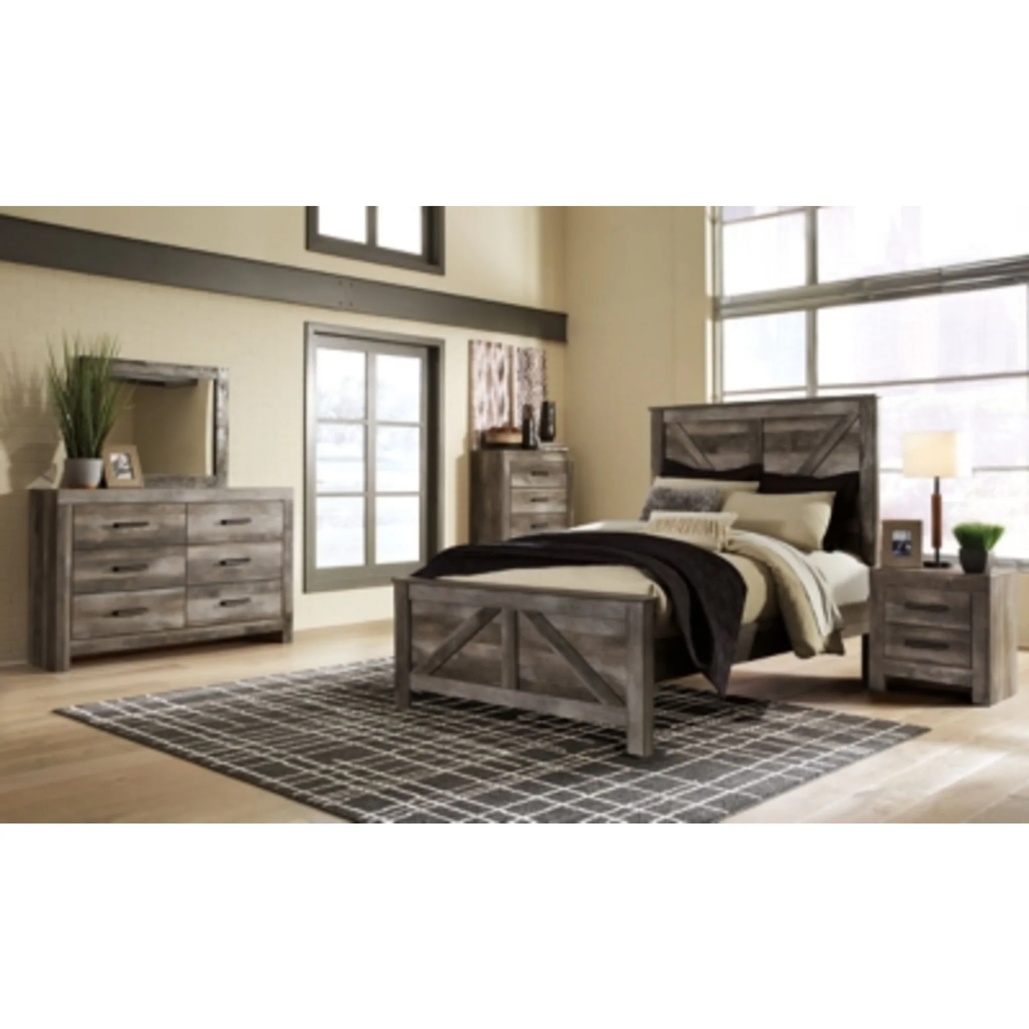 Wynnlow 5 Piece Crossbuck Panel Bedroom - Image 2