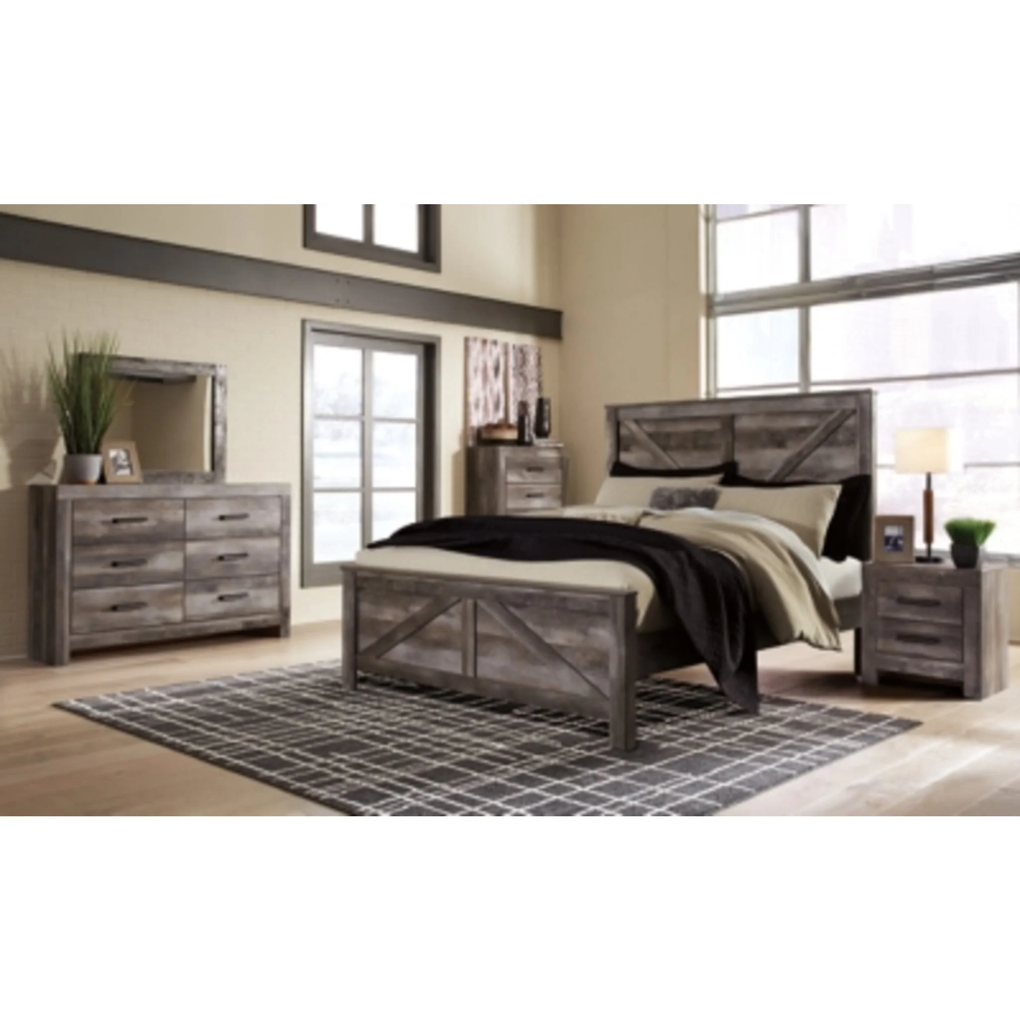 Wynnlow 5 Piece Crossbuck Panel Bedroom - Image 9
