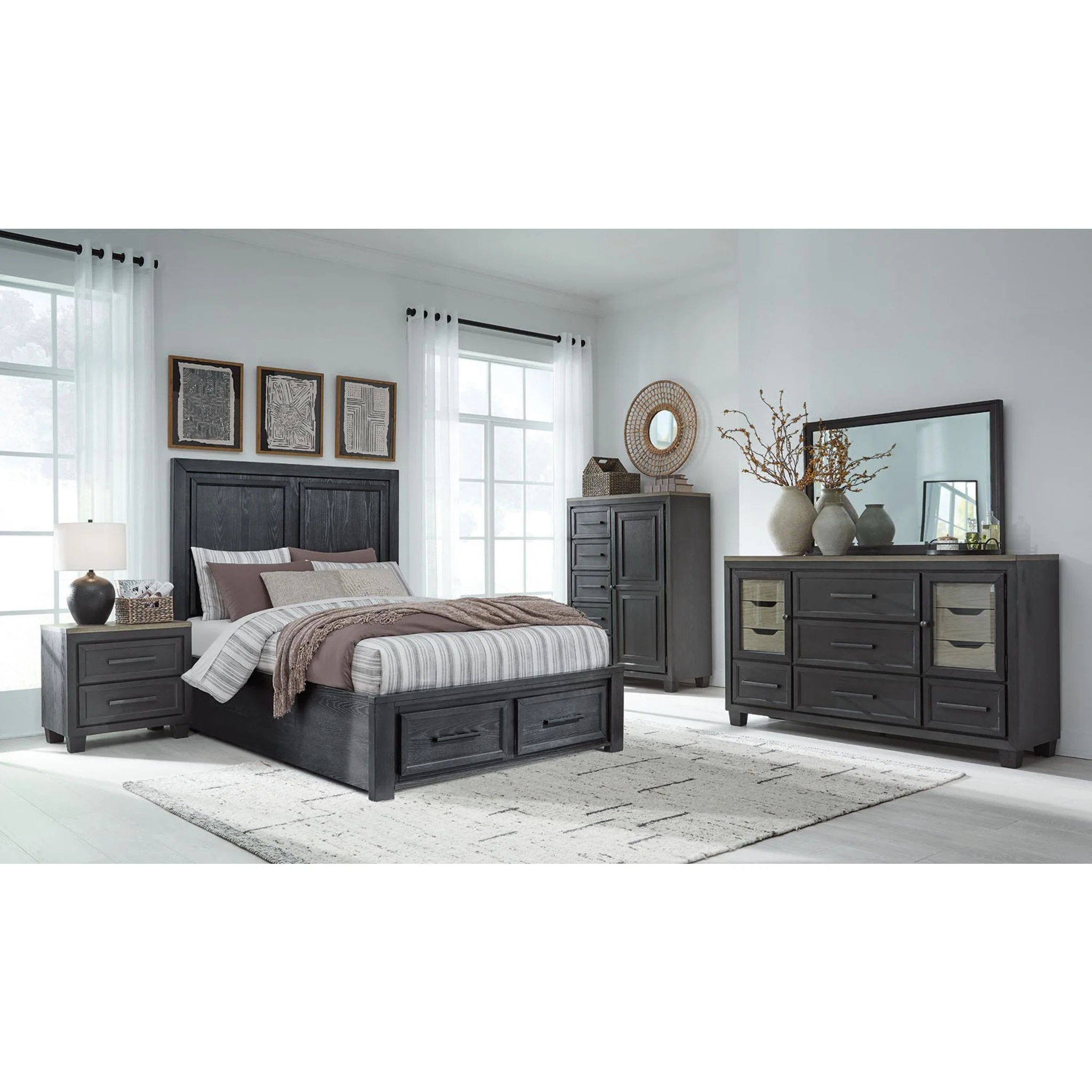 Foyland 5 Piece Queen Storage Bedroom - Image 40