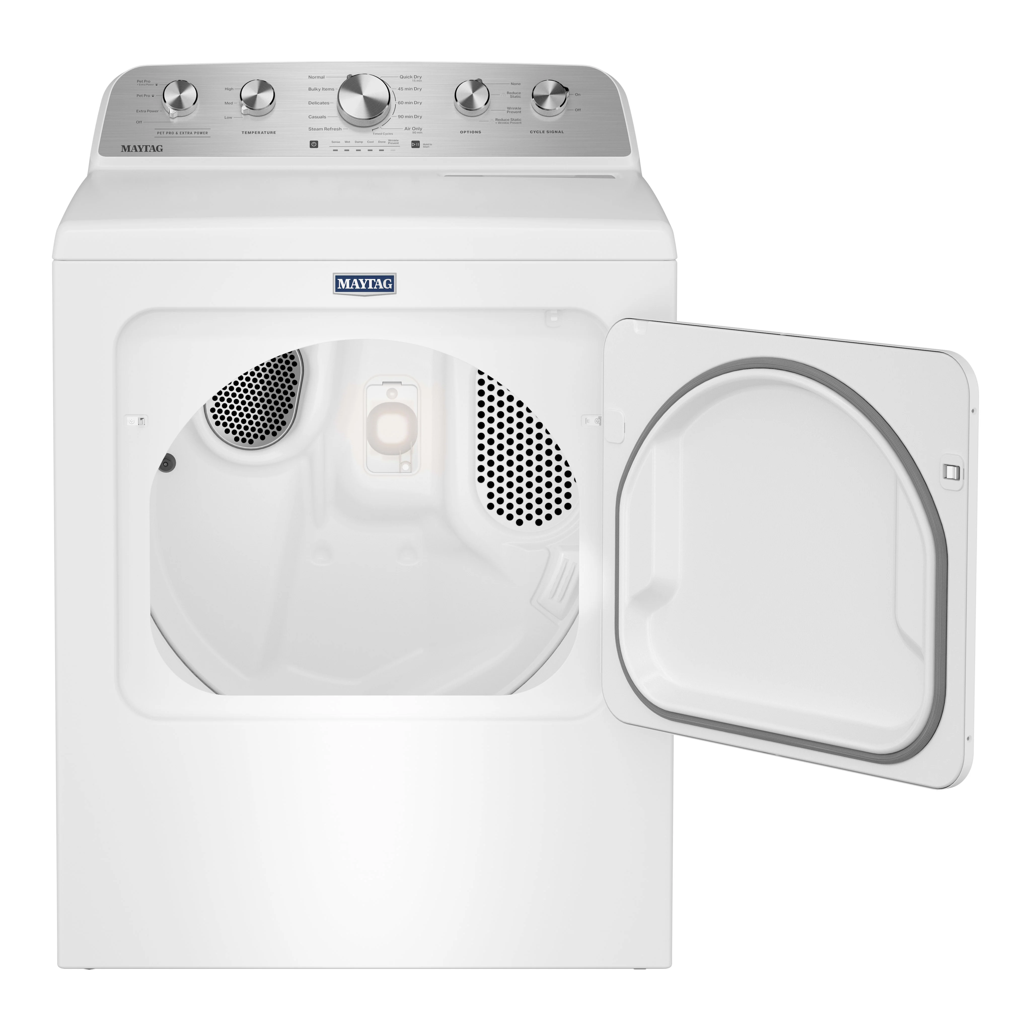 Maytag 7.0 Cu Ft. Load Electric Dryer with Extra Power and Pet Pro Option - White (YMED5605RW) - Image 5