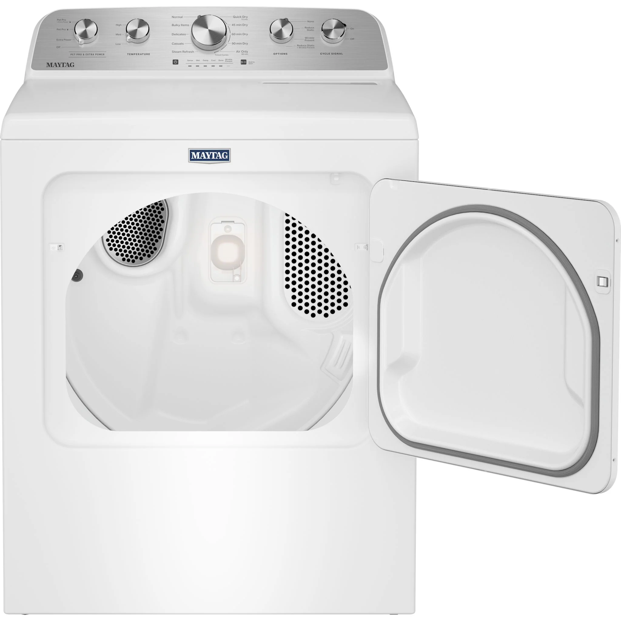 Maytag 7.0 Cu Ft. Load Electric Dryer with Extra Power and Pet Pro Option - White (YMED5605RW) - Image 8