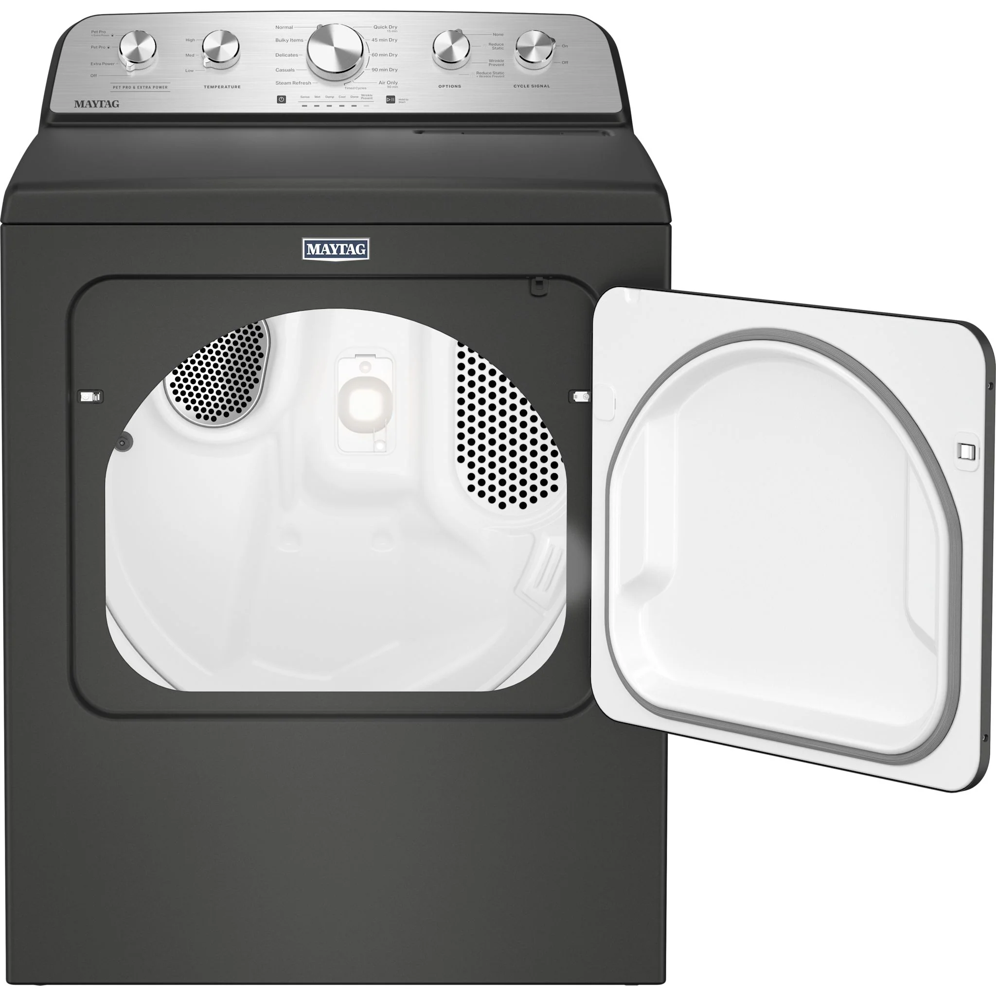Maytag 7.0 Cu Ft. Load Electric Dryer with Extra Power and Pet Pro Option - Volcano Black (YMED5605RU) - Image 5