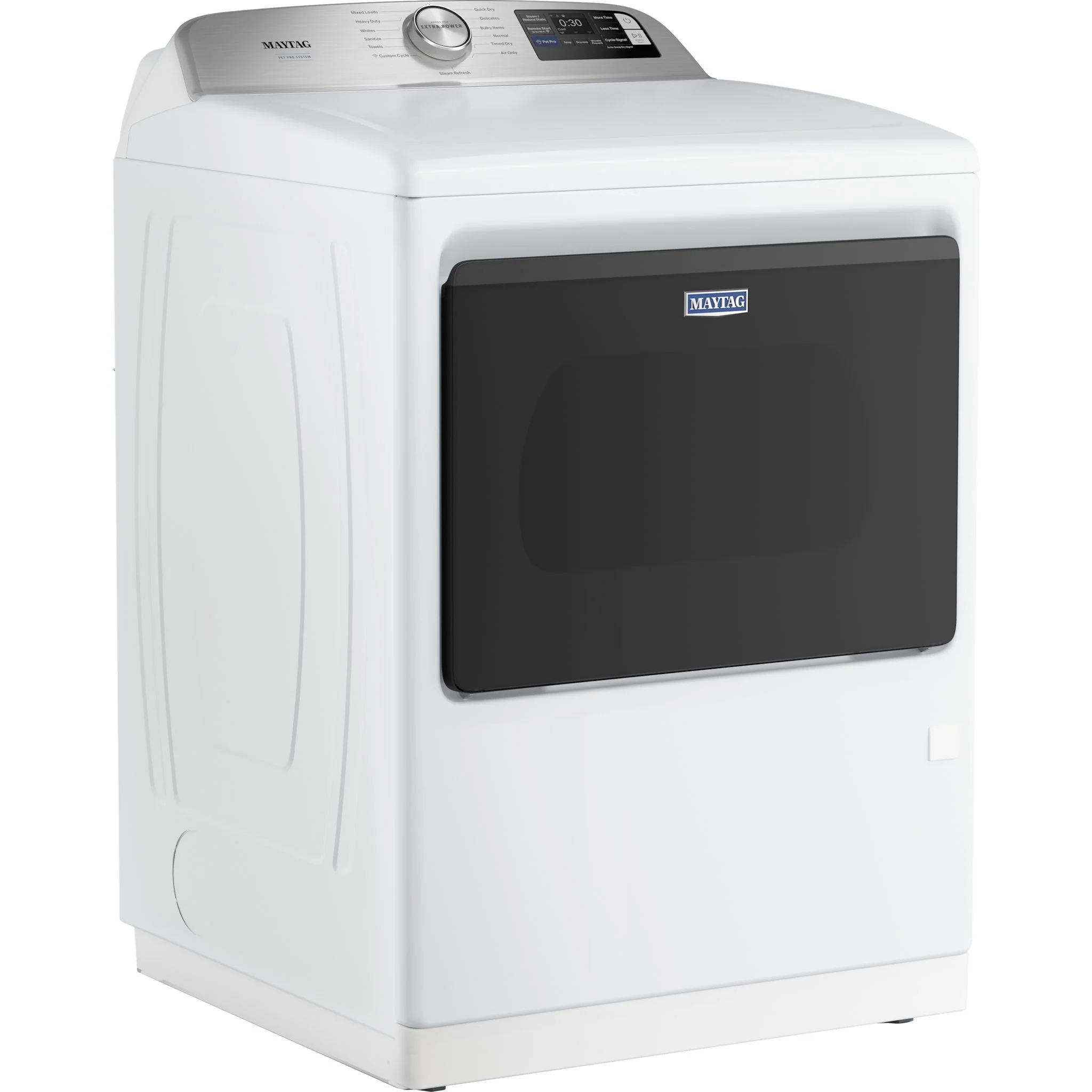 Maytag 7.4 Cu. Ft. Pet Pro Top Load Electric Dryer with Extra Power and Sanitize Cycle - White (YMED7205RW) - Image 2